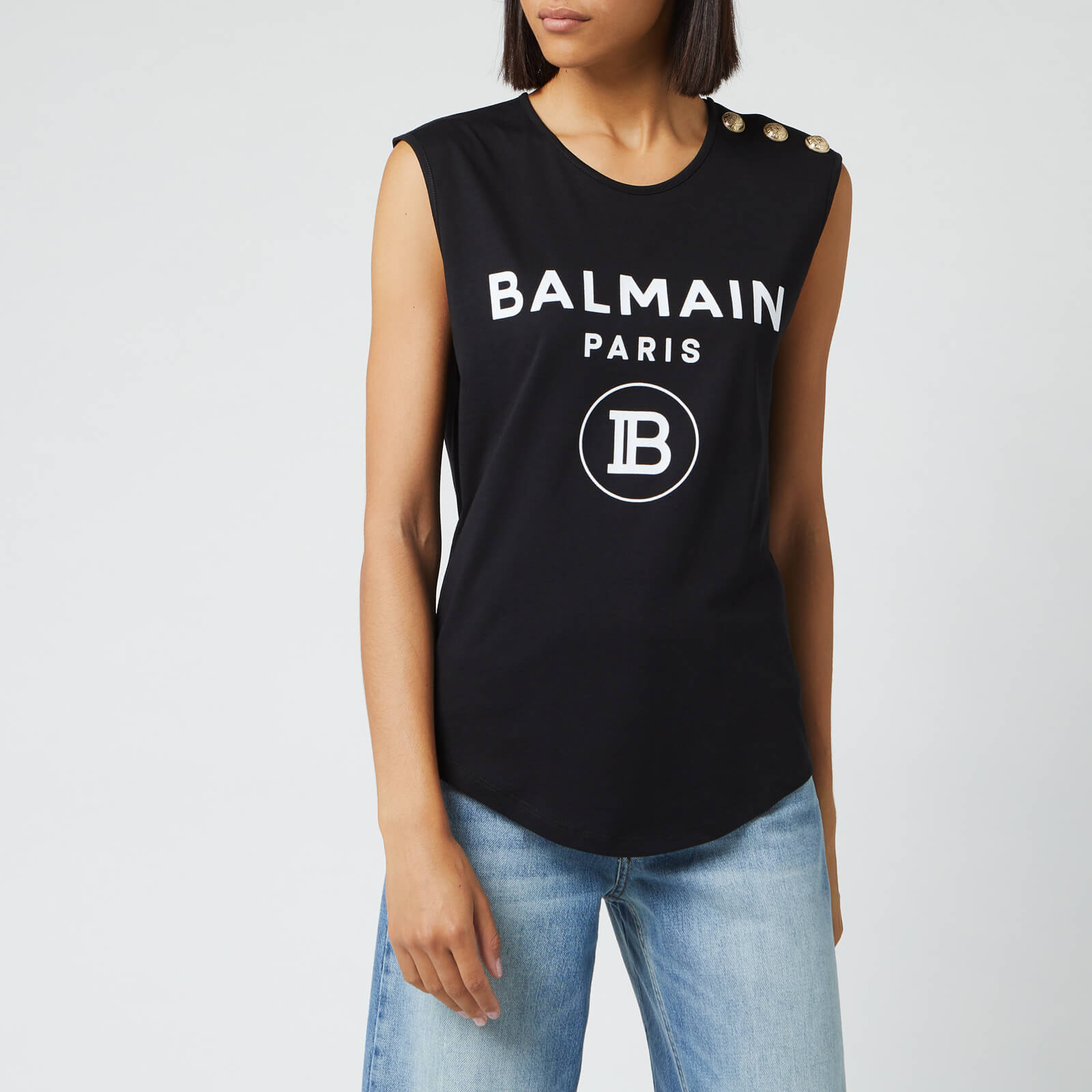 Balmain Women's Logo Tank Top - Black - FR 34/UK 6 | Coggles