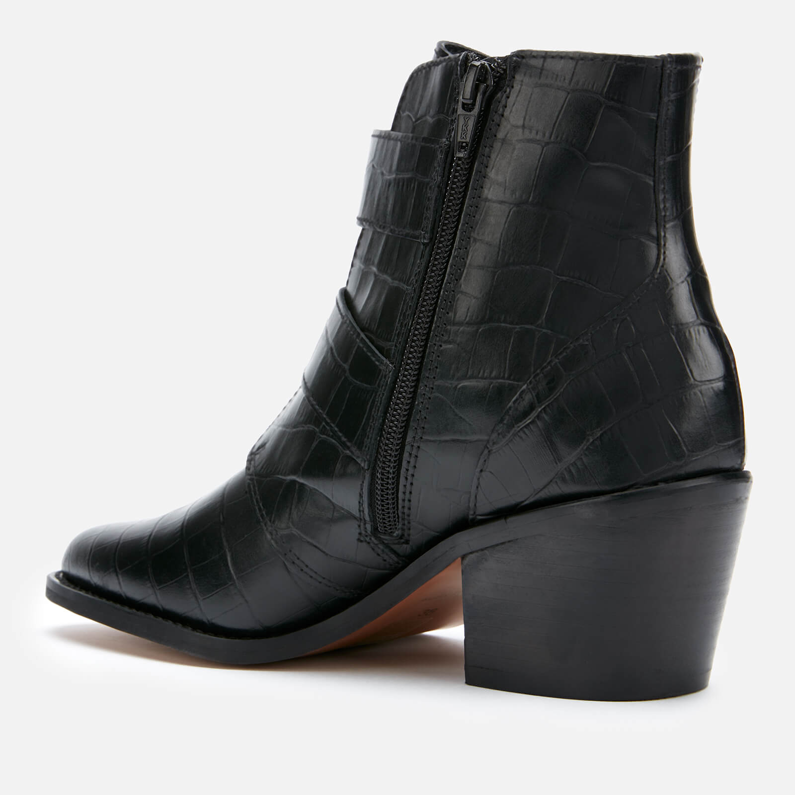 Kurt Geiger London Women s Denny Printed Leather Heeled Ankle Boots Black Allsole