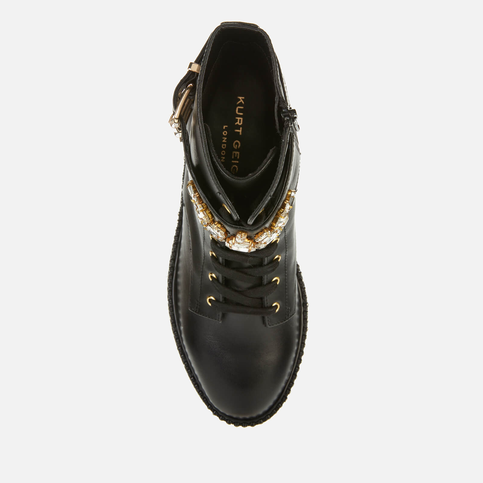Kurt Geiger London Women s Stoop Leather Lace Up Boots Black Allsole