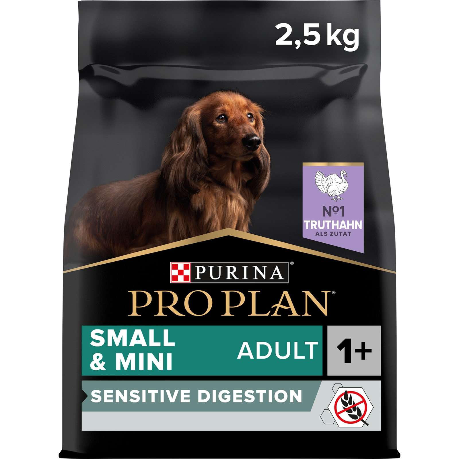 Pro Plan Small & Mini Adult Sensitive Digestion reich an Truthahn, Getreidefreie Rezeptur 2.5kg