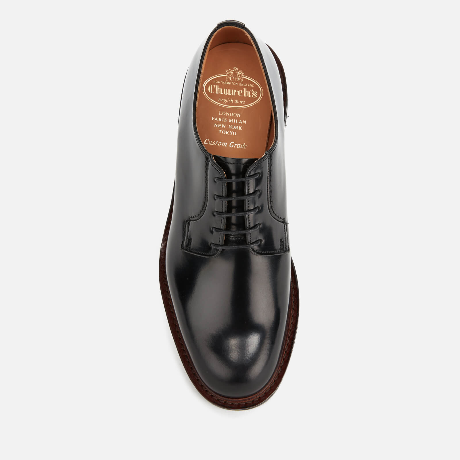 CHURCH'S men shoes WOODBRIDGE black calf leather derby plain