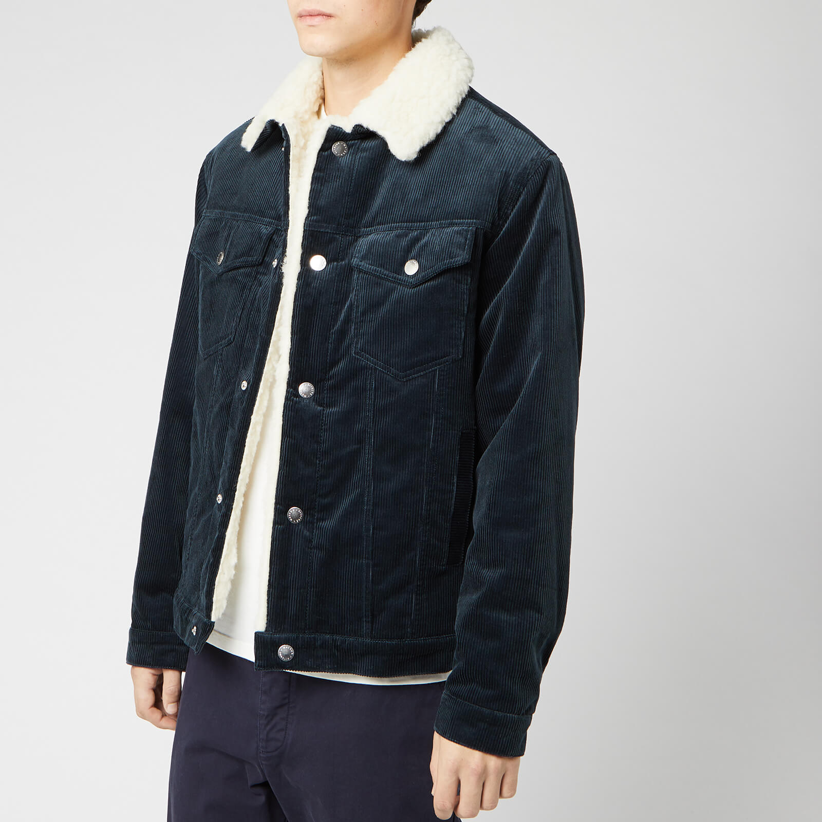Maison Kitsune Men s Trucker Jacket Petrol Coggles