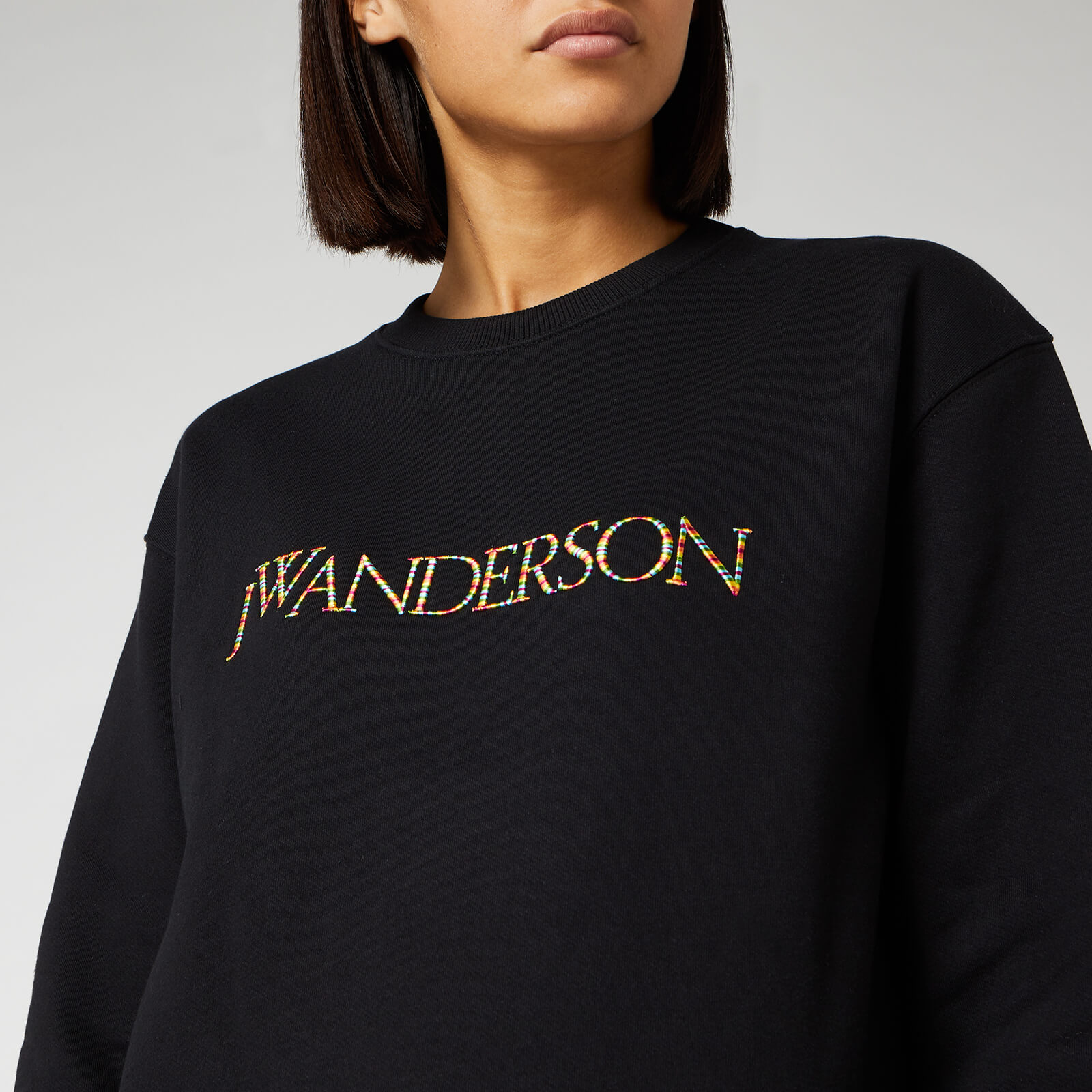 JW Anderson Women s JWA Embroidery Logo Sweatshirt Black Coggles