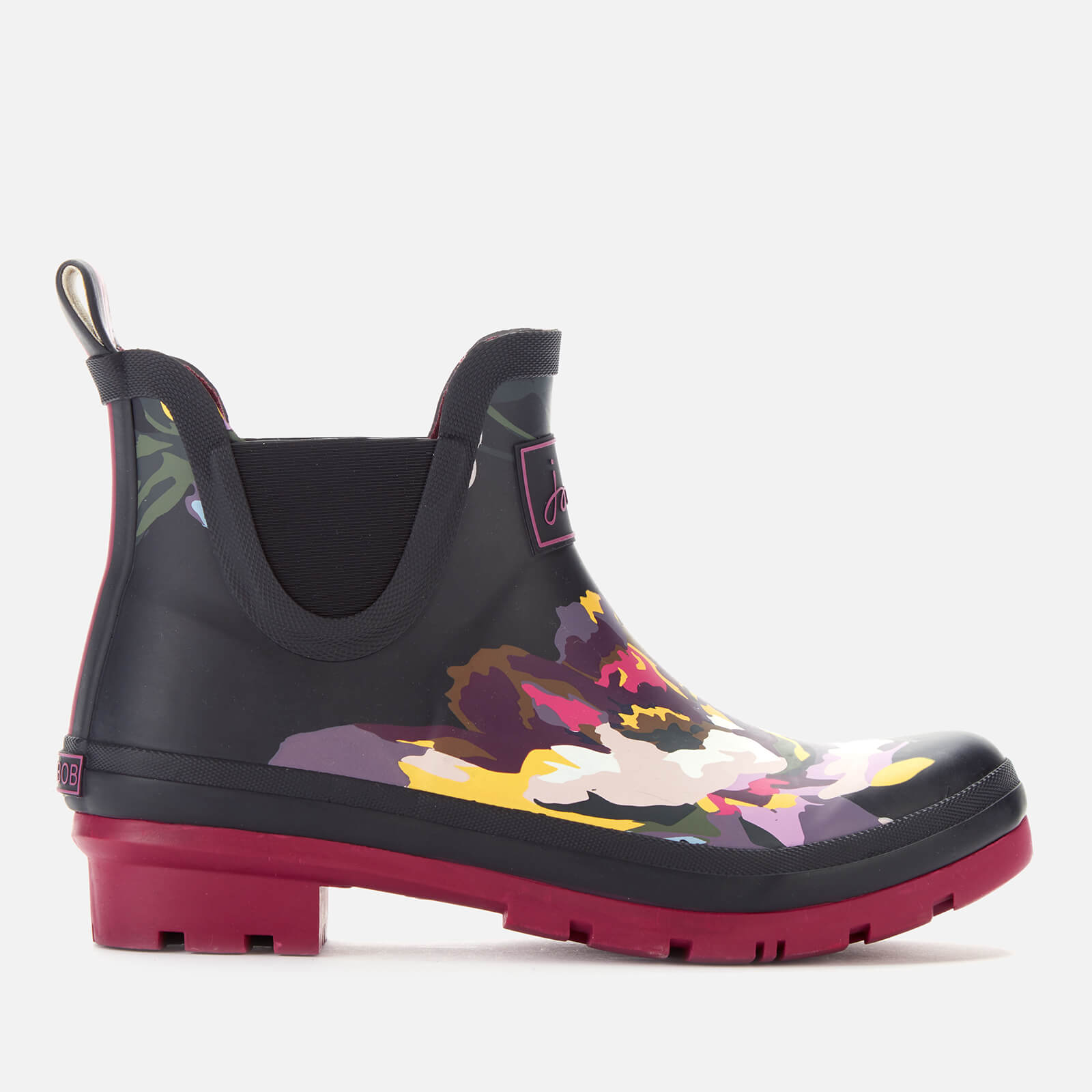 Joules black floral wellies cheap
