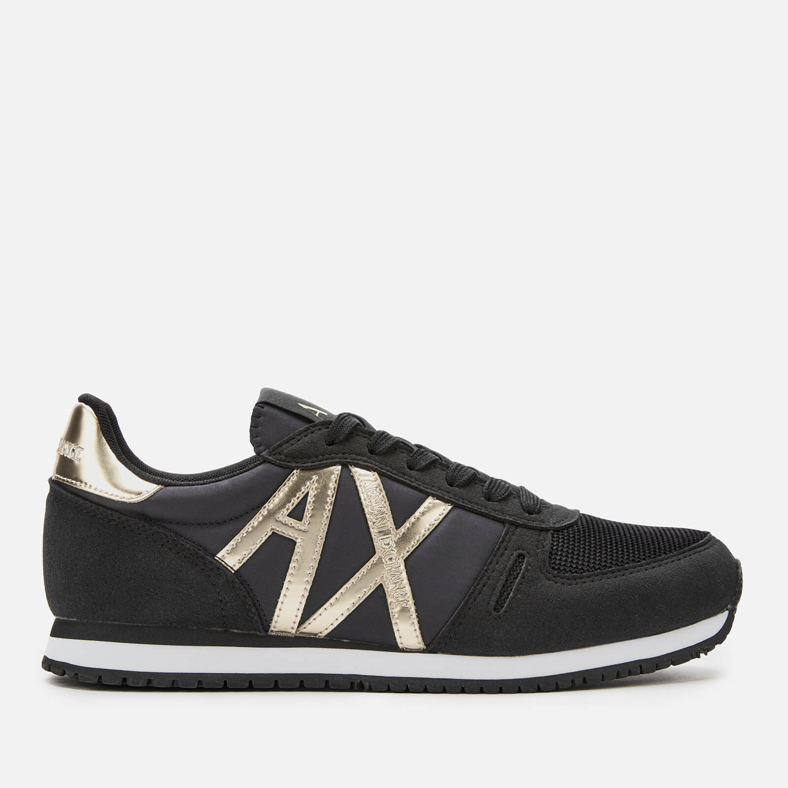 Womens black armani trainers store
