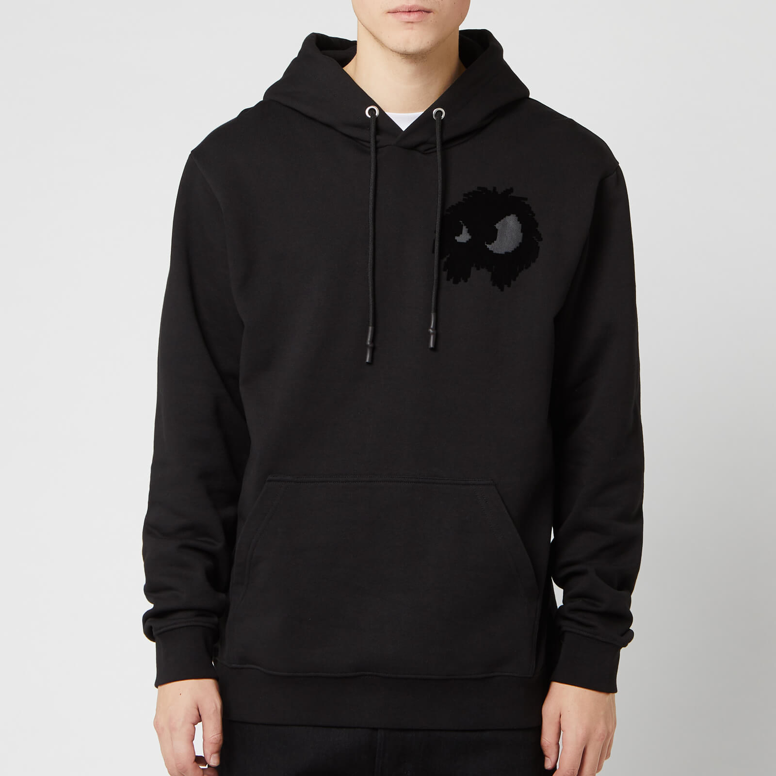 McQ Alexander McQueen Men s Pullover Large Monster Hoodie Darkest Black Coggles