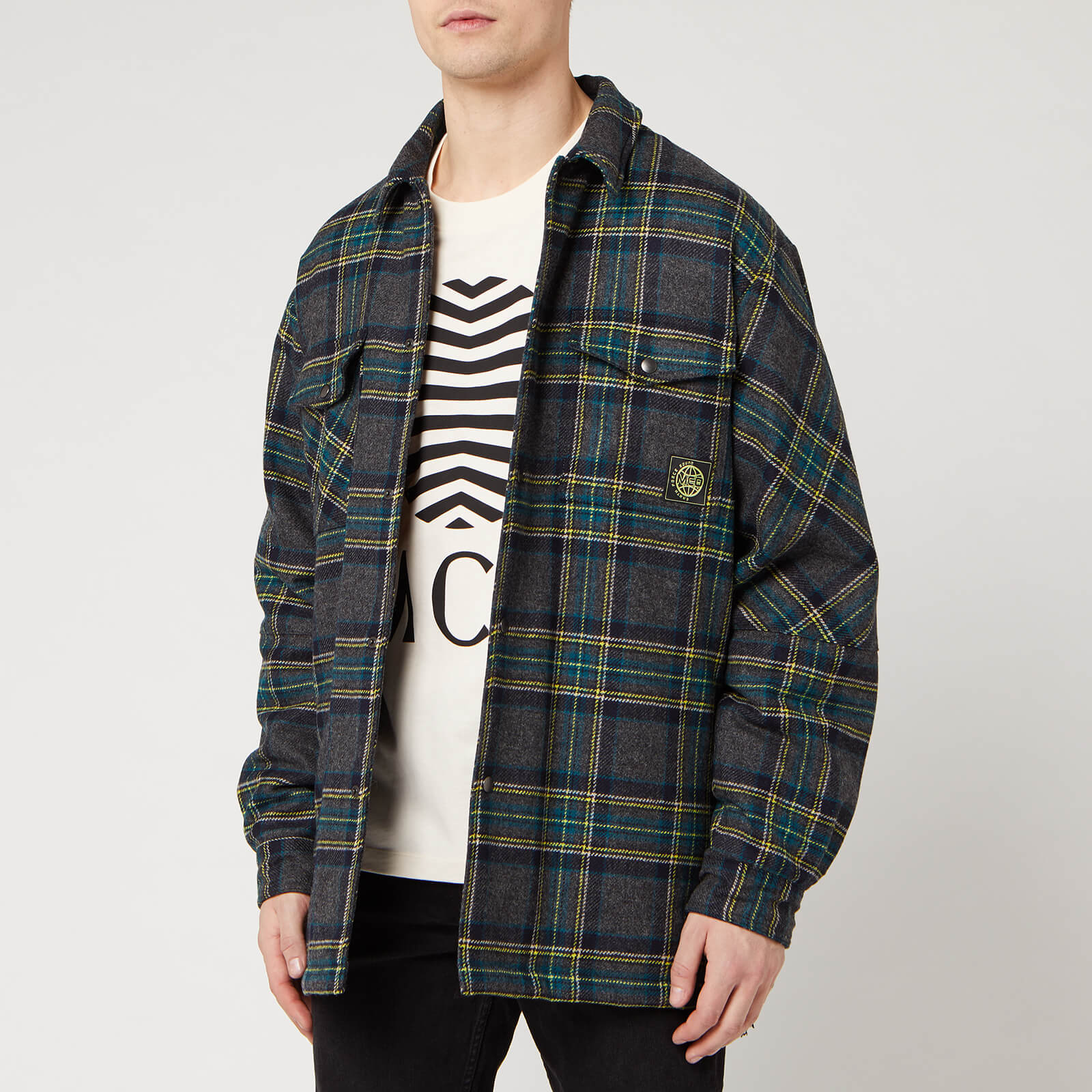 McQ Alexander McQueen Men's Padded Overshirt - Multi Check - S | Coggles
