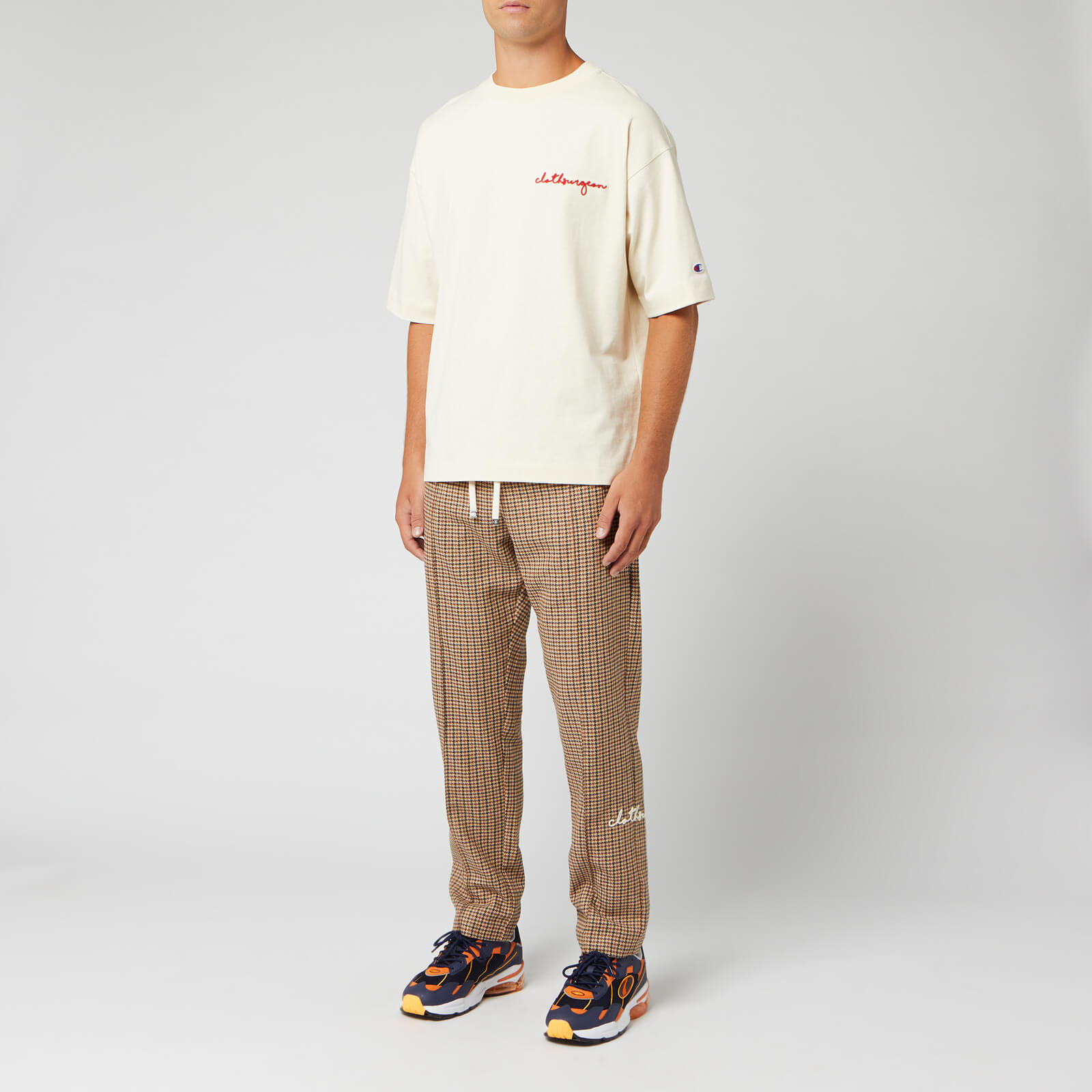 Champion X Clothsurgeon Men s Straight Hem Pants Brown Check Coggles