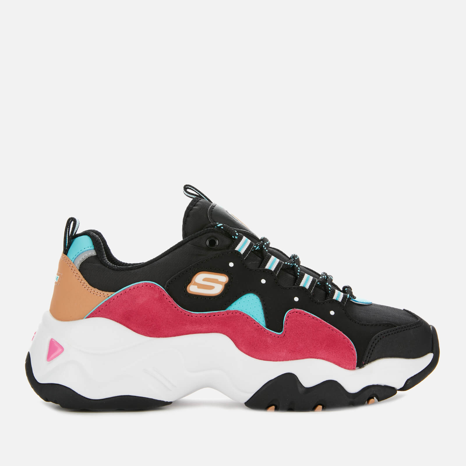 Skechers Women s D Lites 3.0 Trainers Black Pink Blue UK 2 Allsole