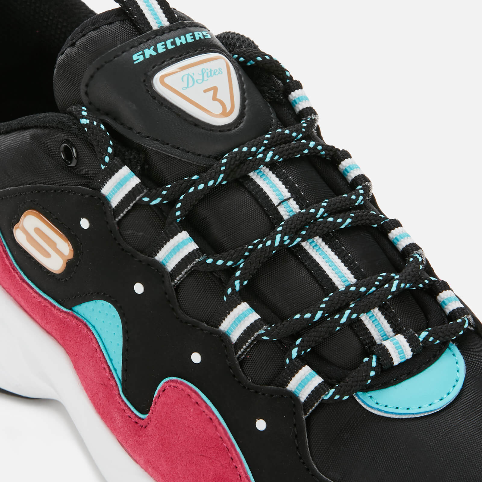 Skechers Women s D Lites 3.0 Trainers Black Pink Blue UK 2 Allsole