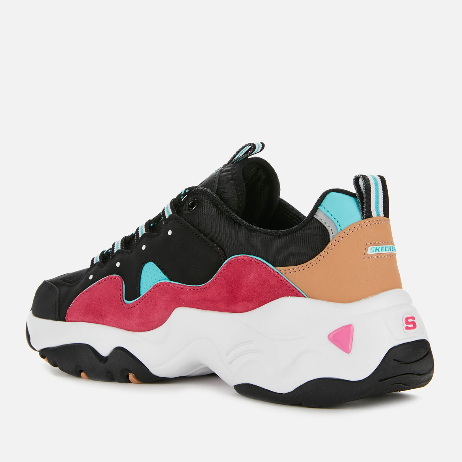 Skechers Women s D Lites 3.0 Trainers Black Pink Blue UK 2 Allsole