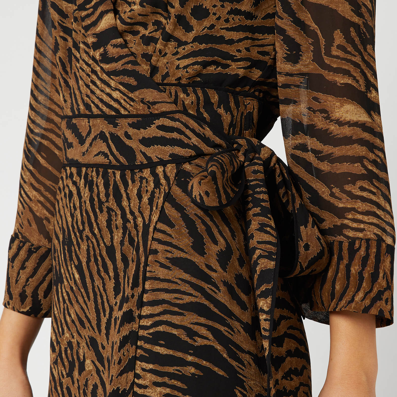 Ganni Women s Printed Georgette Wrap Dress Tiger Coggles