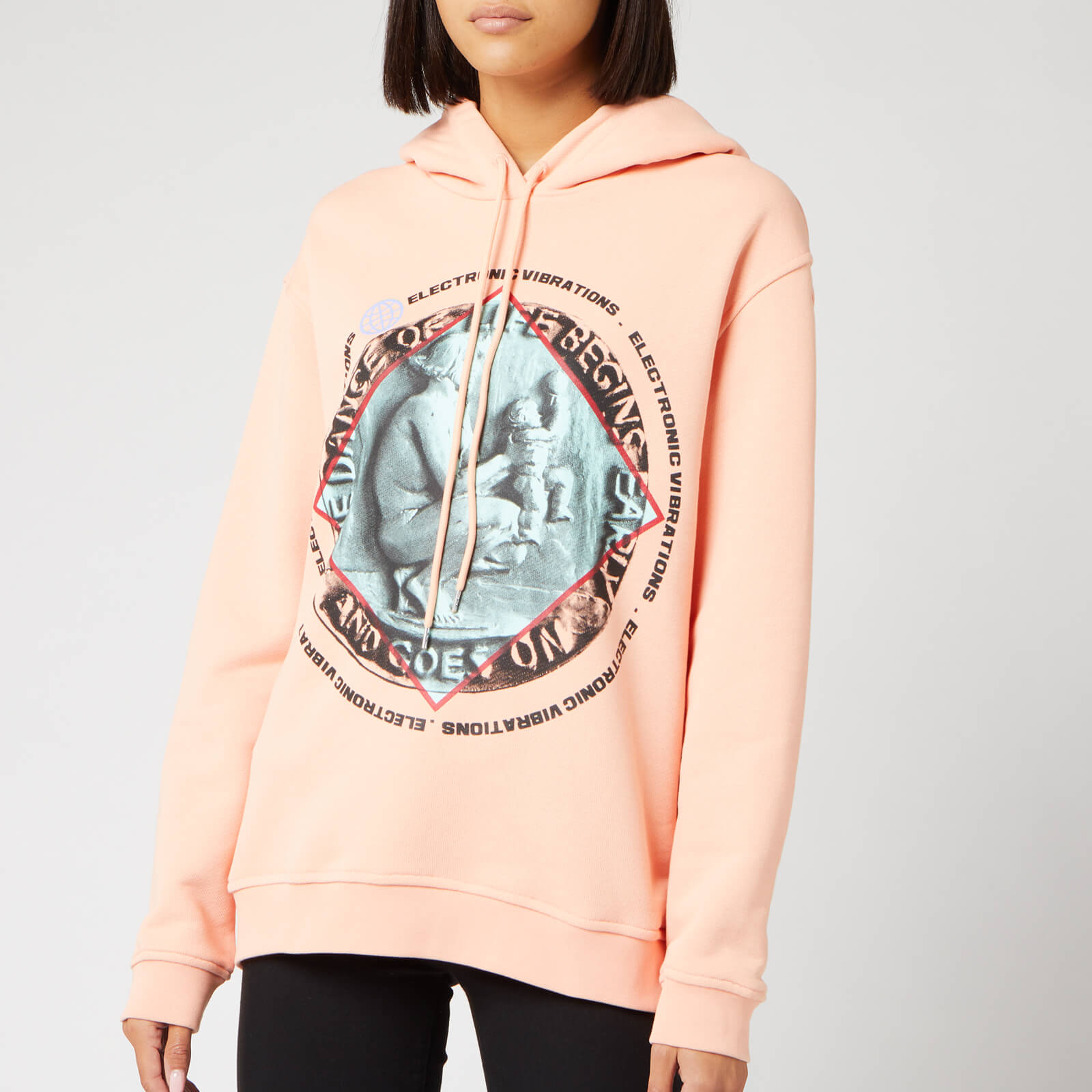 McQ Alexander McQueen Women s Boyfriend Hoodie Bleached Coral Coggles