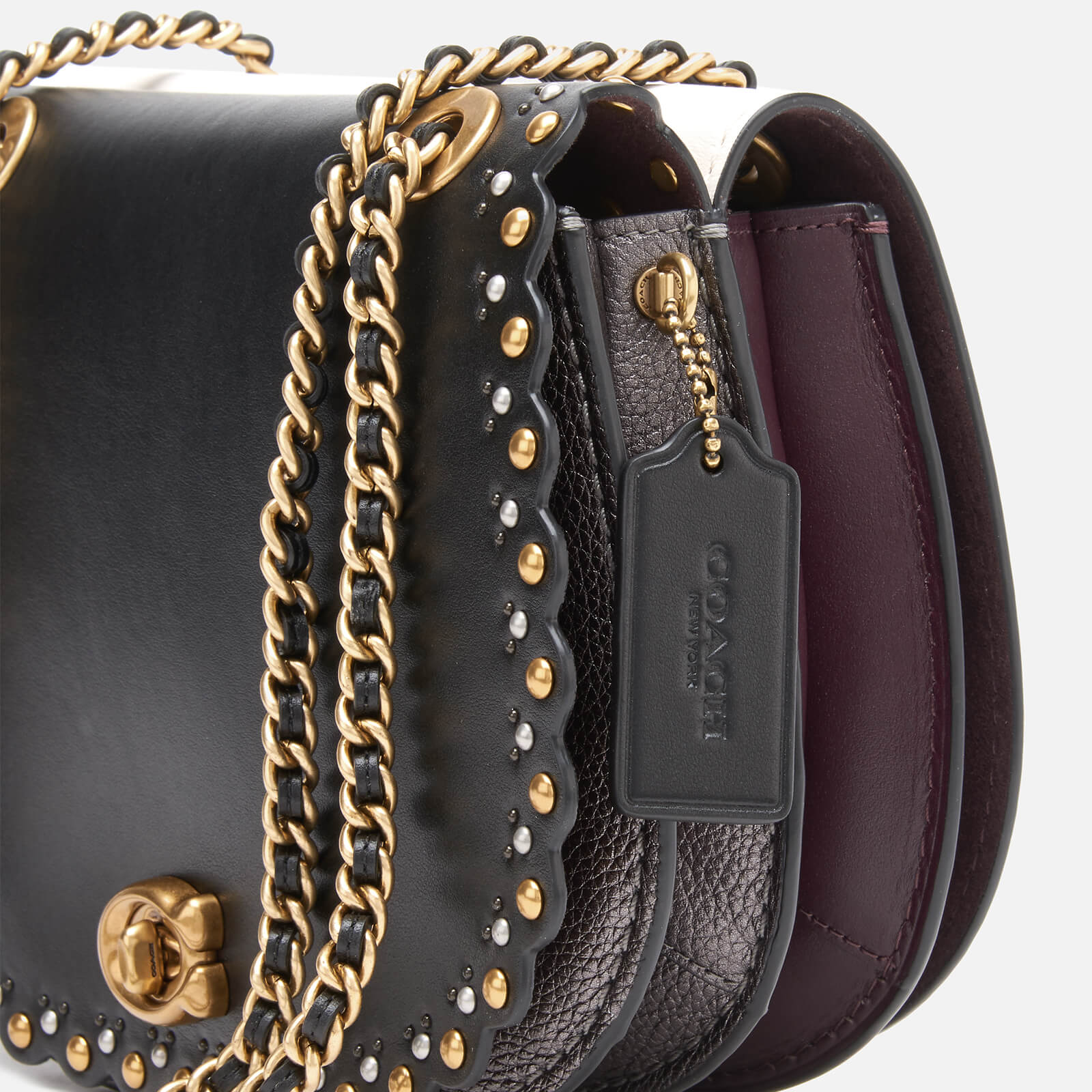 Coach Women s Scallop Rivets Parker Saddle Bag Black Coggles