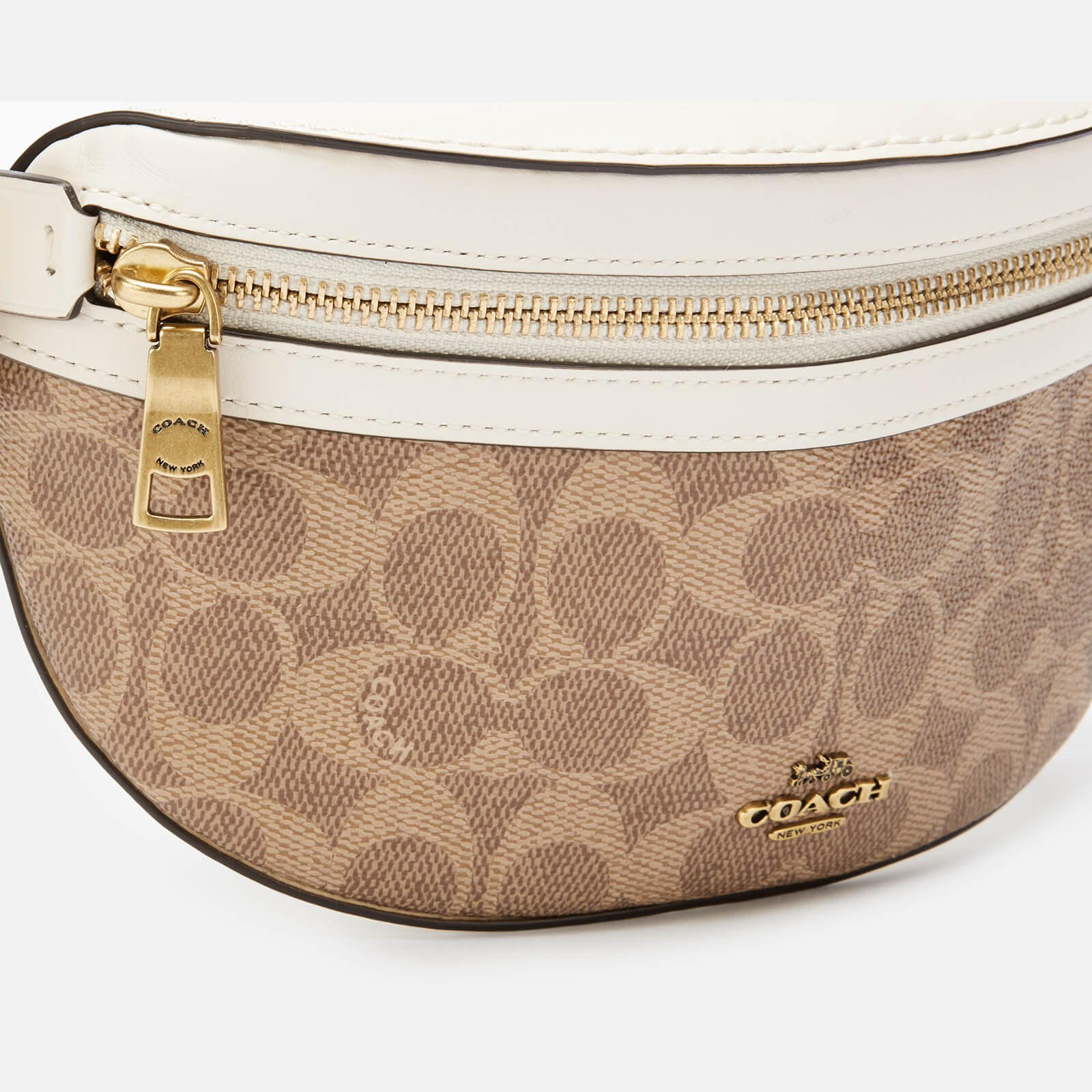 Coach Women s Coated Canvas Signature Belt Bag Tan Chalk Coggles