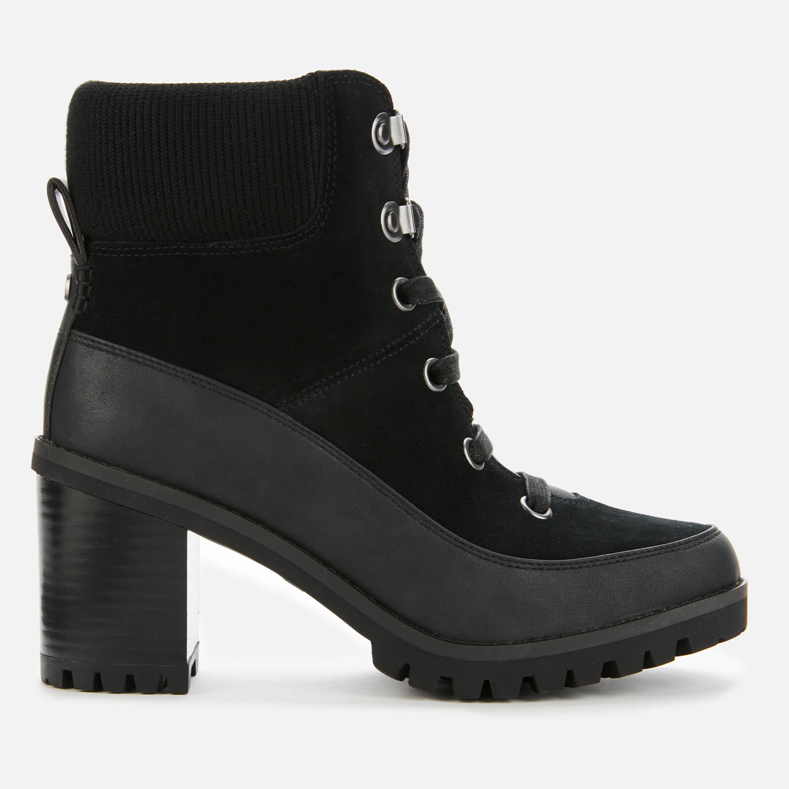 UGG Women s Redwood Lace up Heeled Boots Black UK 3 Allsole