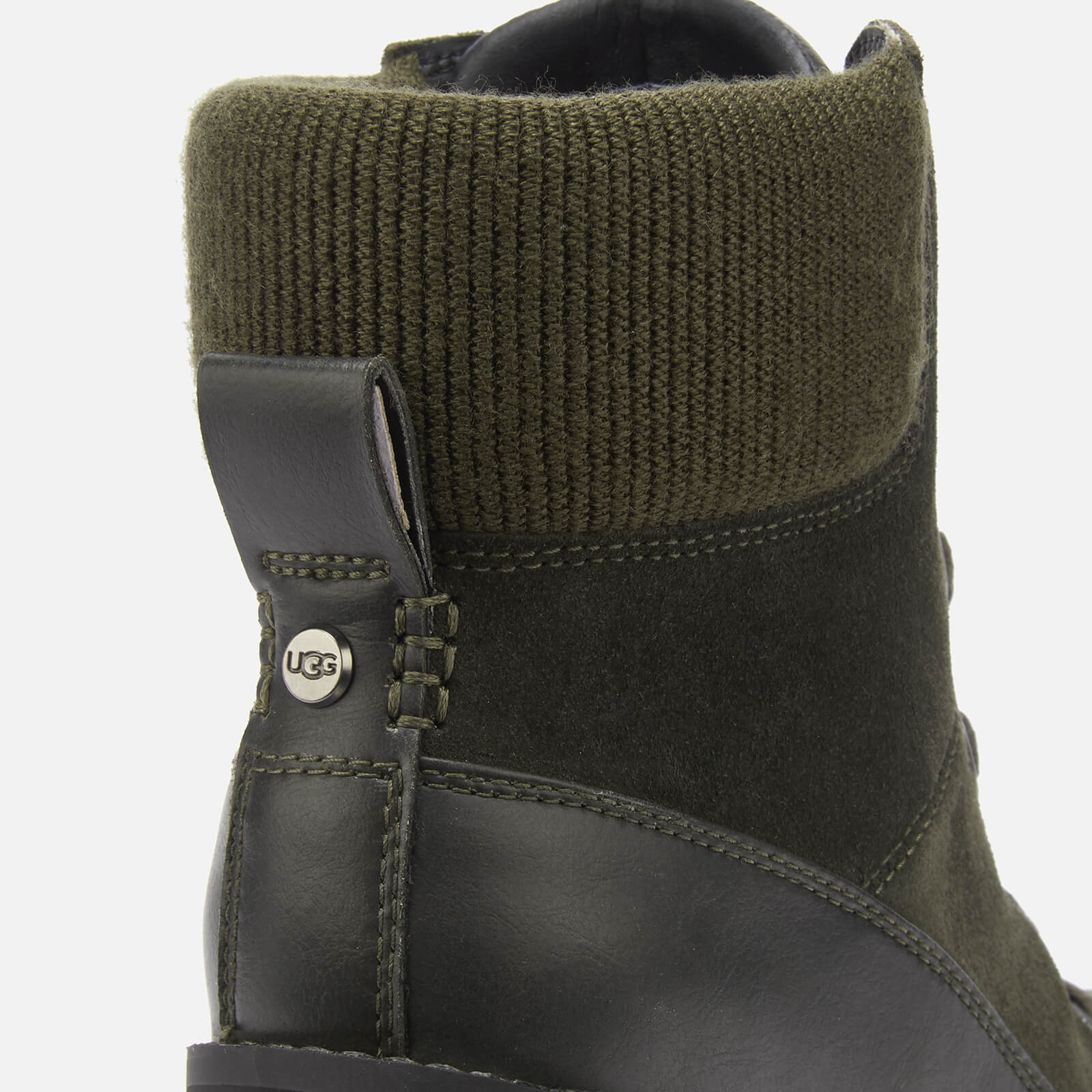 UGG Women s Redwood Lace up Heeled Boots Black Olive UK 3 Allsole