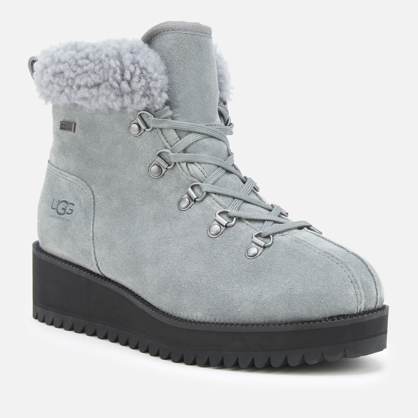 UGG Women s Birch Lace up Shearling Hiker Boots Geyser Allsole