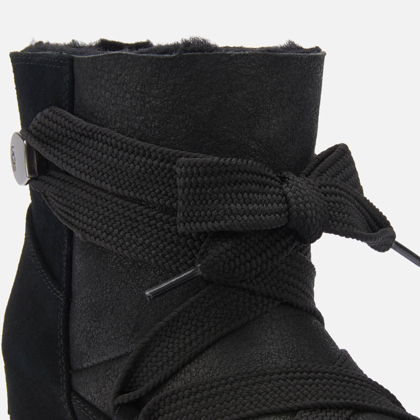 UGG Women s Classic Femme Lace up Wedge Boots Black Allsole