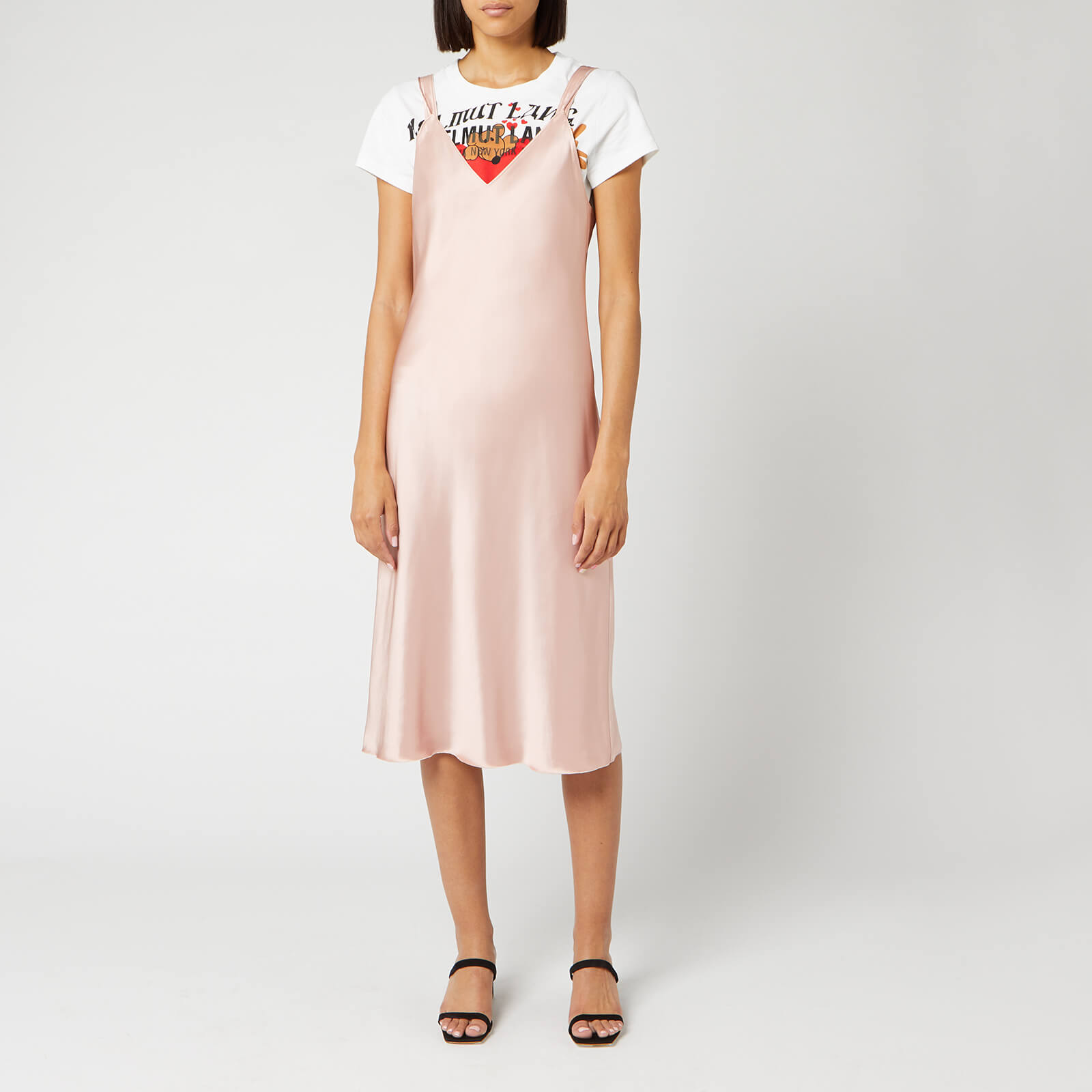 Helmut Lang Women s Double Strap Satin Slip Dress Sorbet Coggles