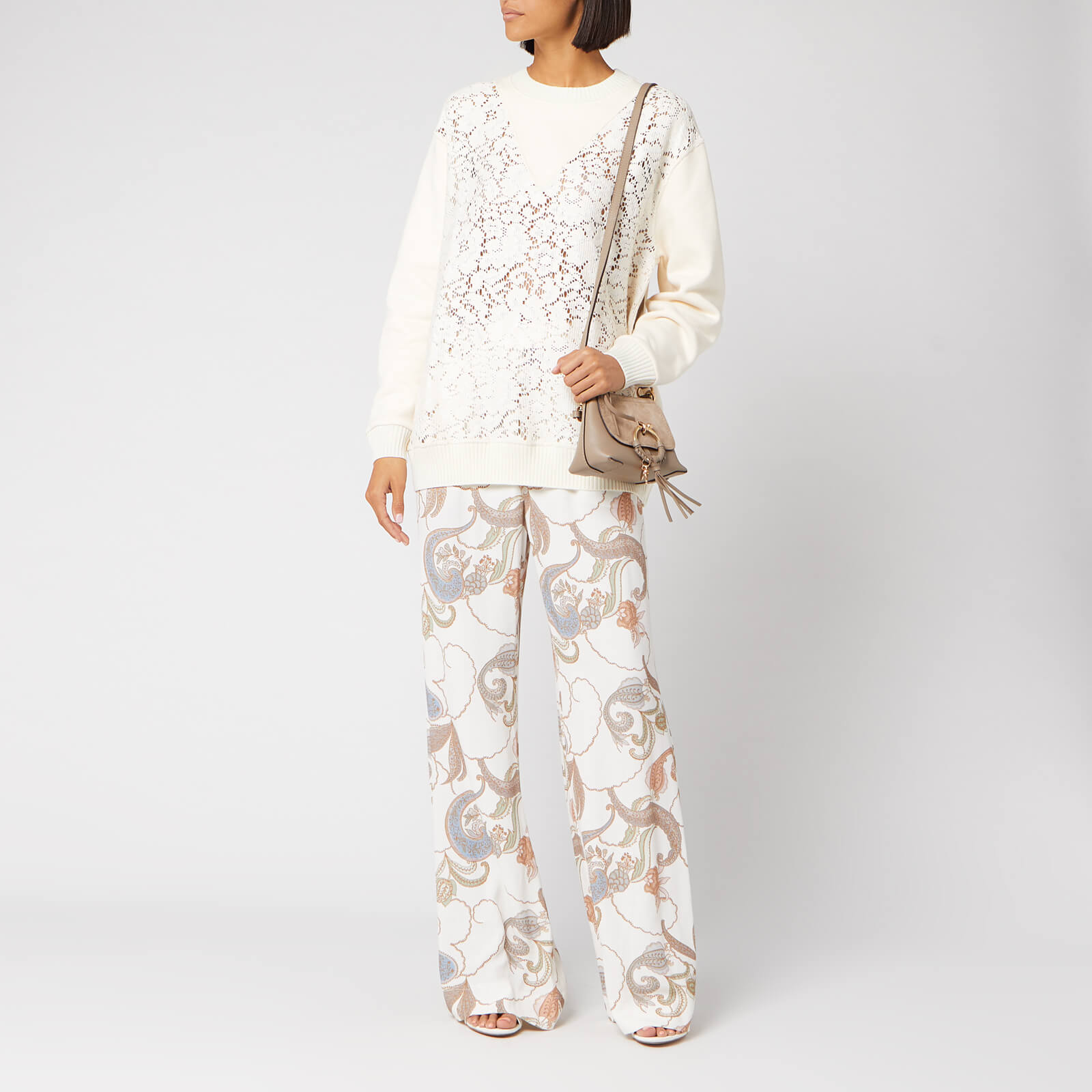 See By Chloé Women's Lace Front Top - Crystal White - XS