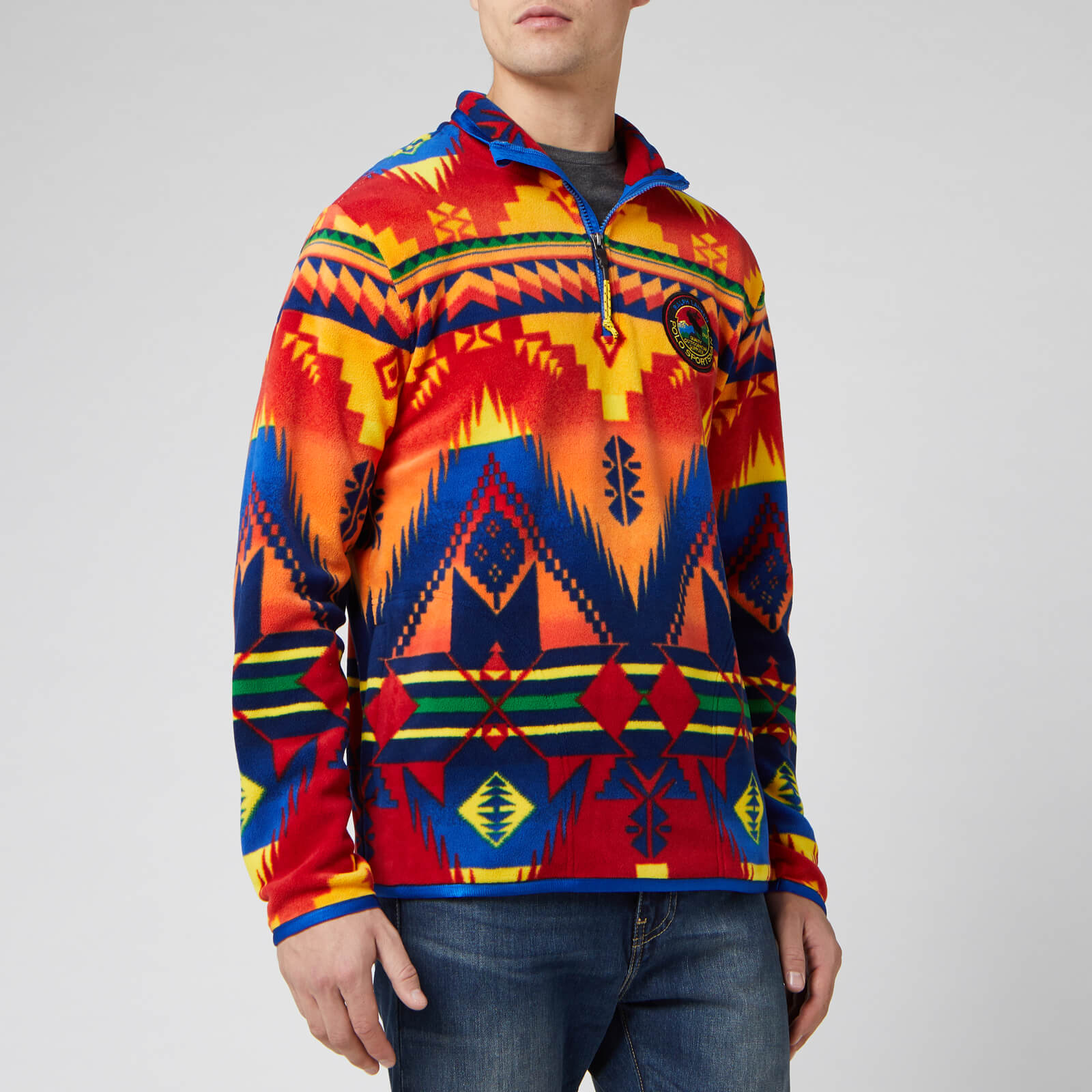 Polo Ralph Lauren Men s Sportsman Beacon Print Quarter Zip Polar Fleece Multi Coggles