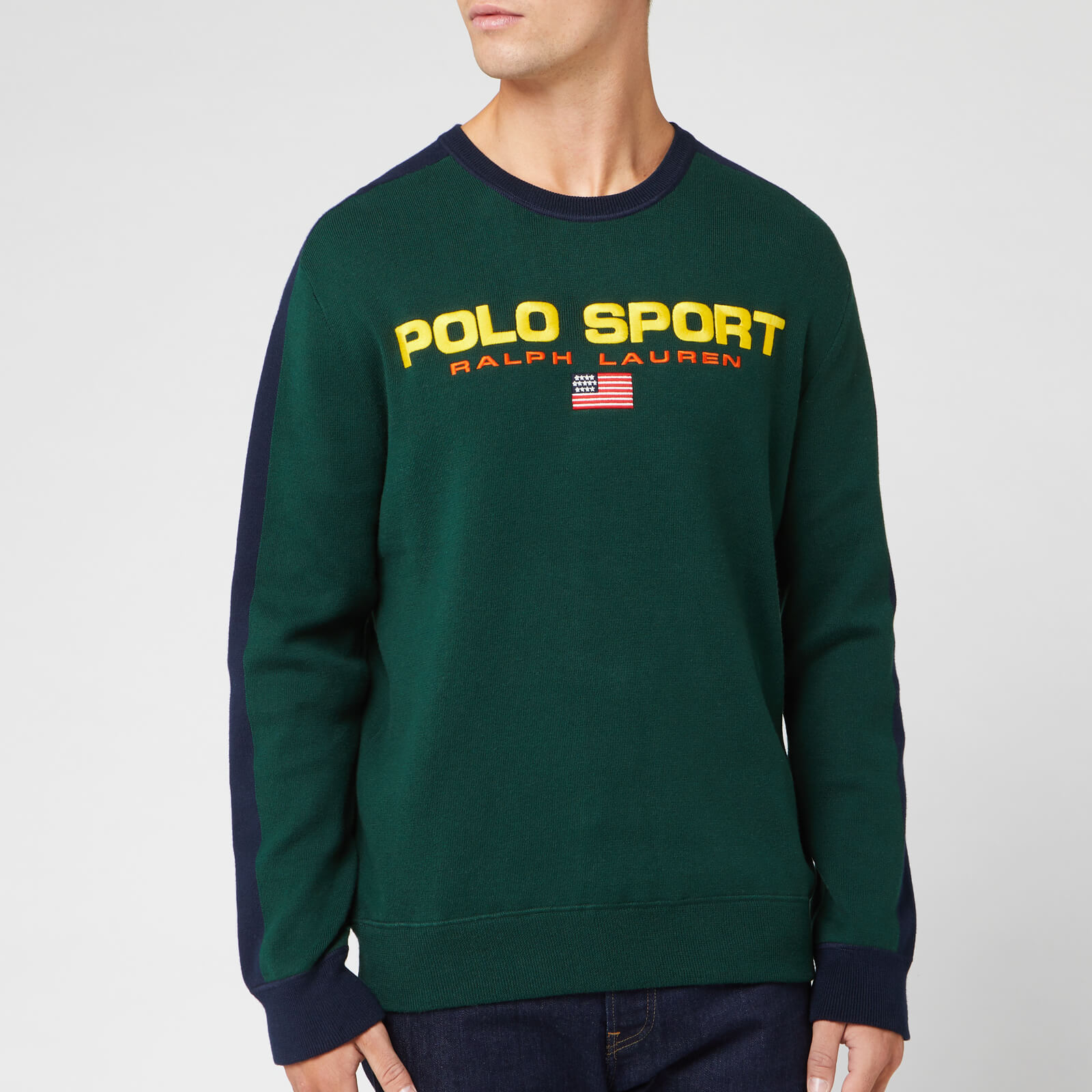 Polo Sport Ralph Lauren Men s Logo Knit Jumper Forest Navy S Coggles