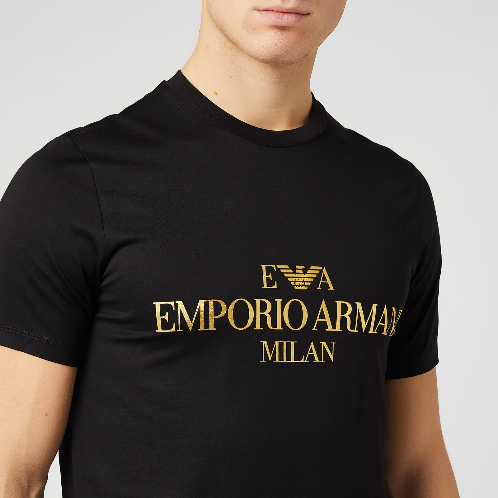 Black and gold armani t shirt online