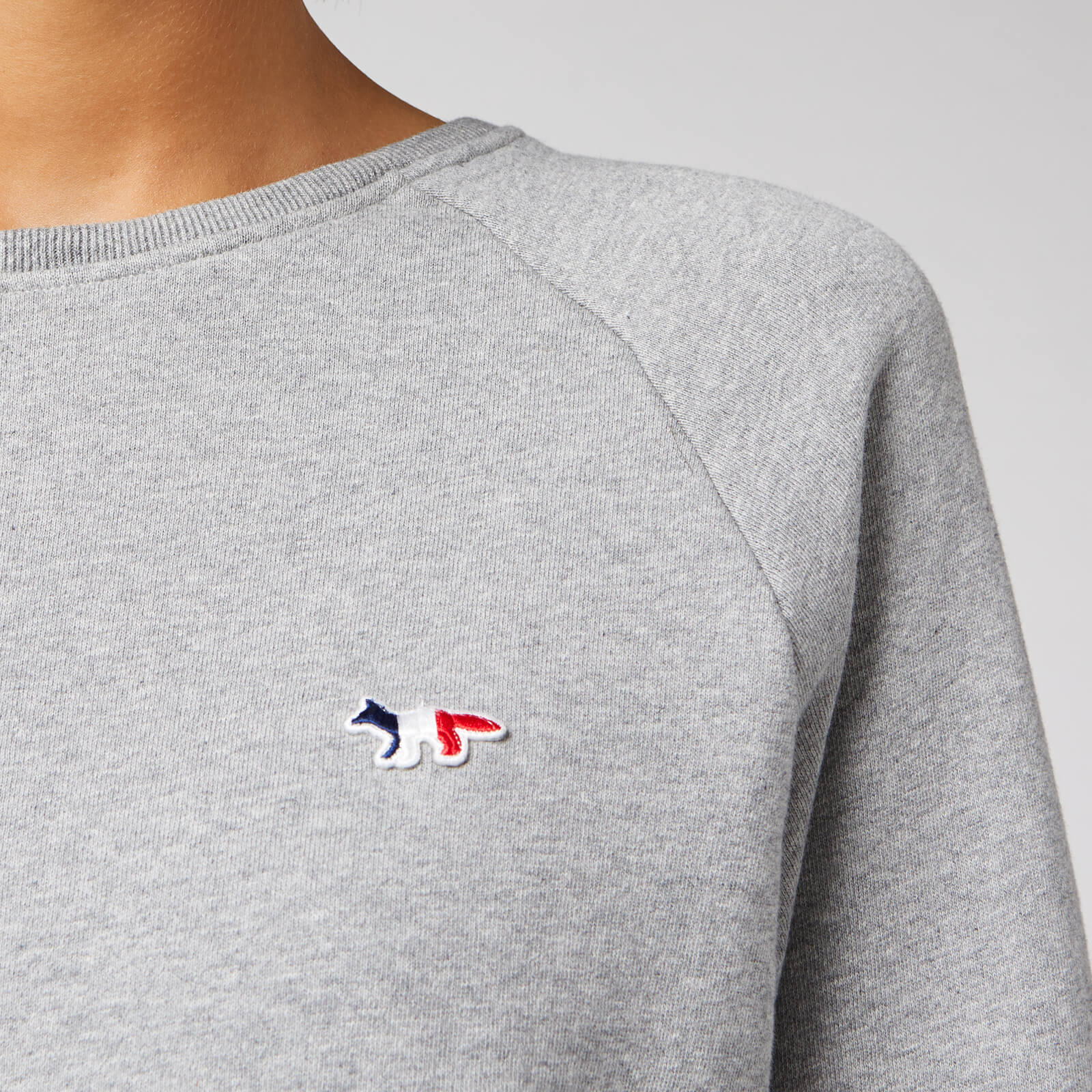 Maison Kitsuné Women's Tricolor Fox Patch Sweatshirt - Grey