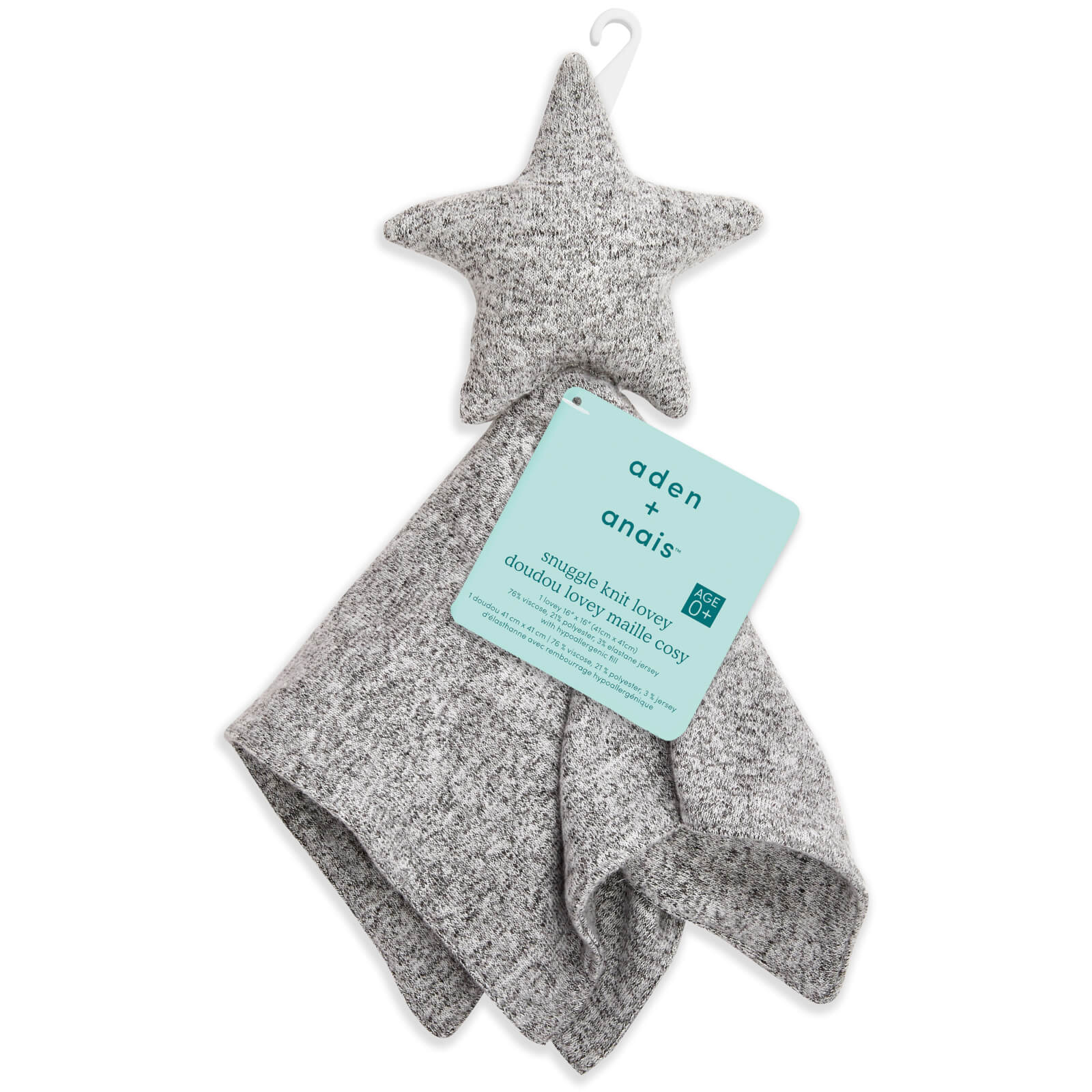 aden anais Snuggle Knit Star Lovey Heather Grey Coggles