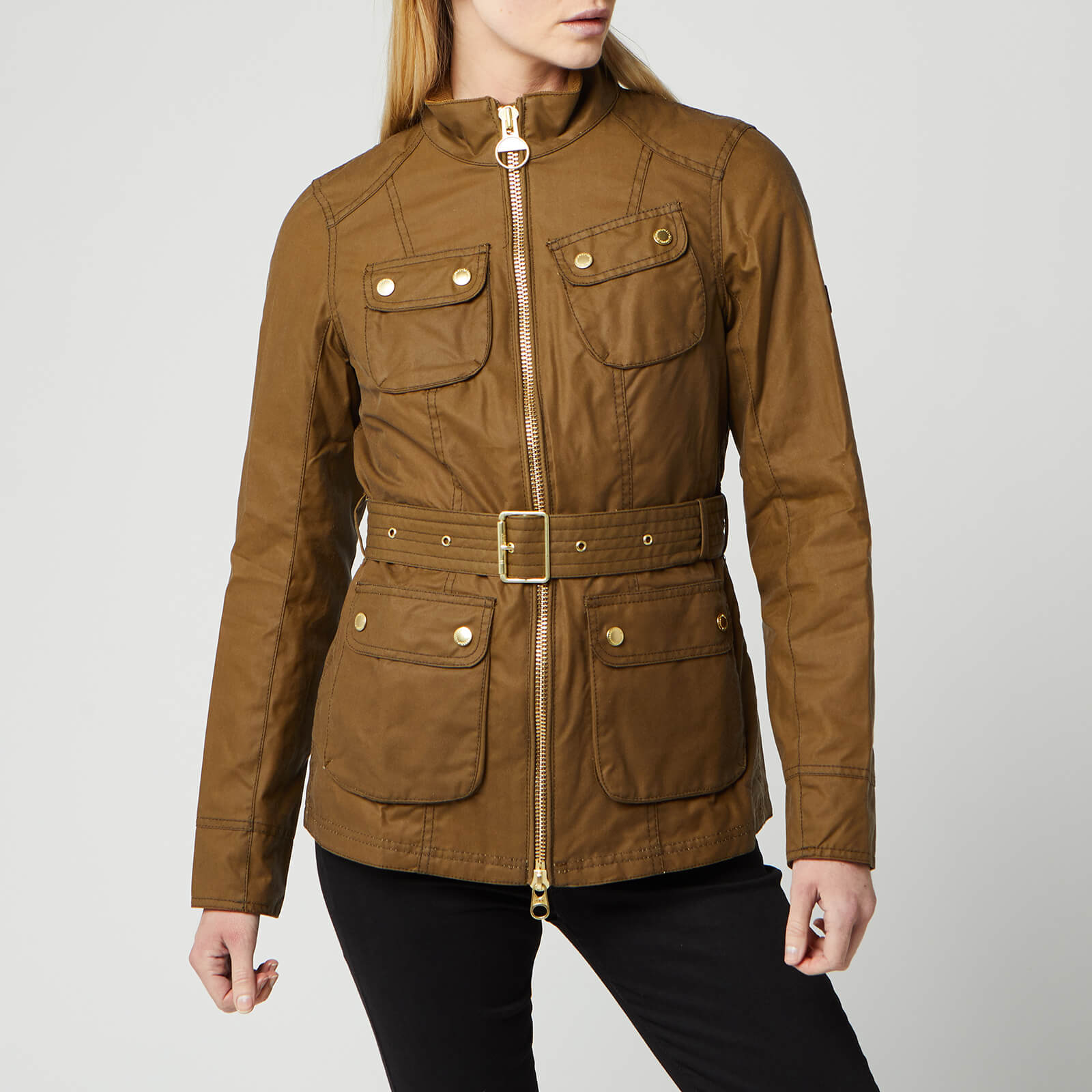 Women's barbour international waxed jacket deals