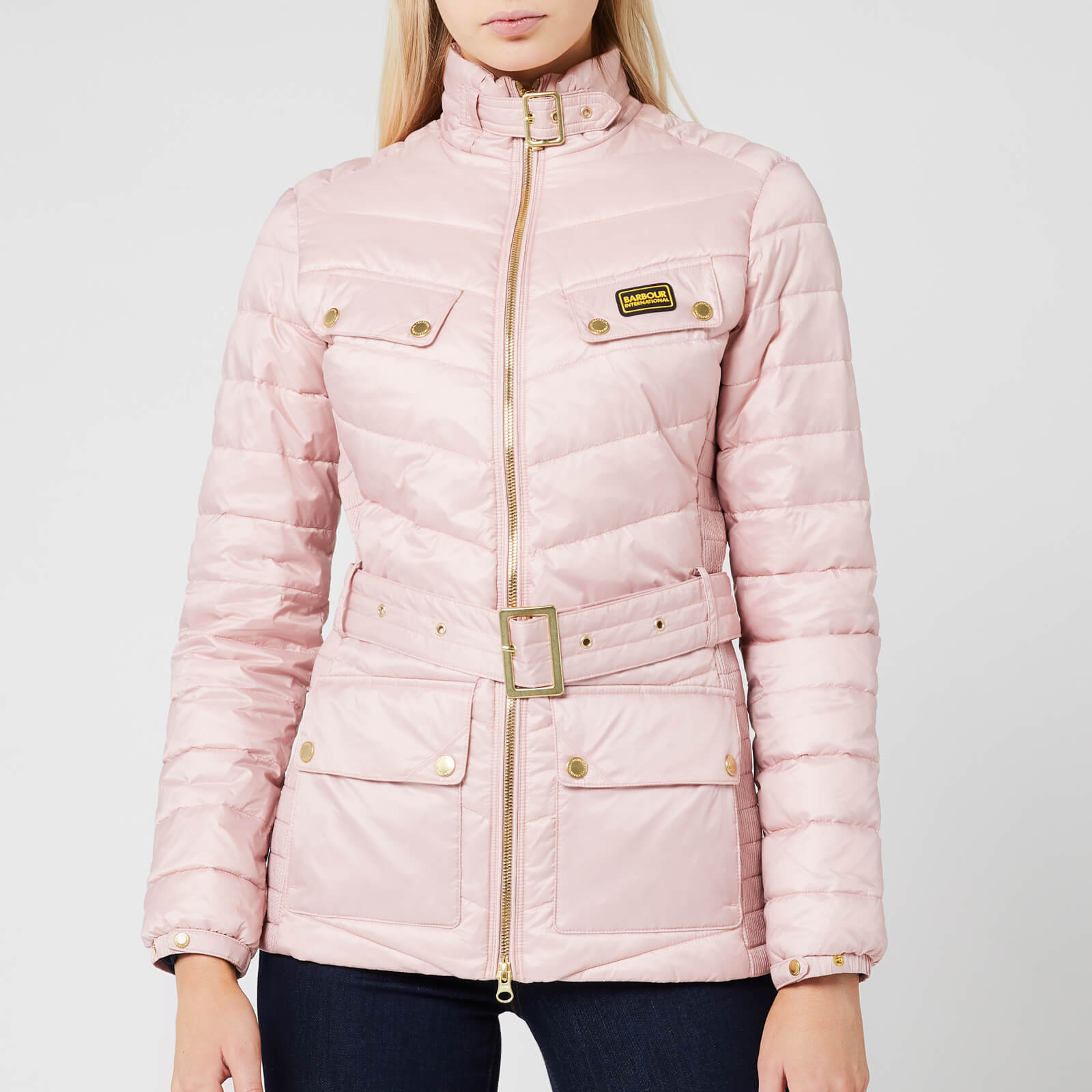 Ladies pink barbour jacket sales
