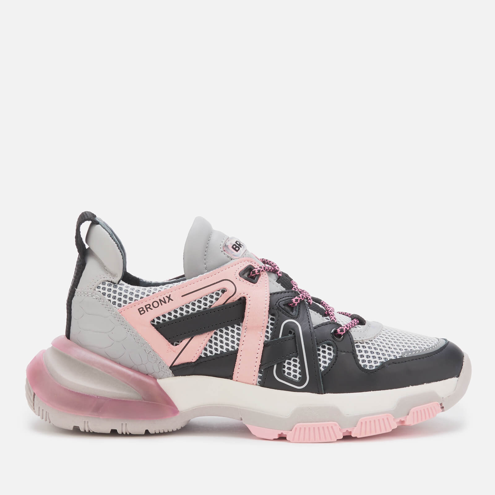 Bronx Women s Seventy Street Running Style Trainers Black Grey Blush Allsole