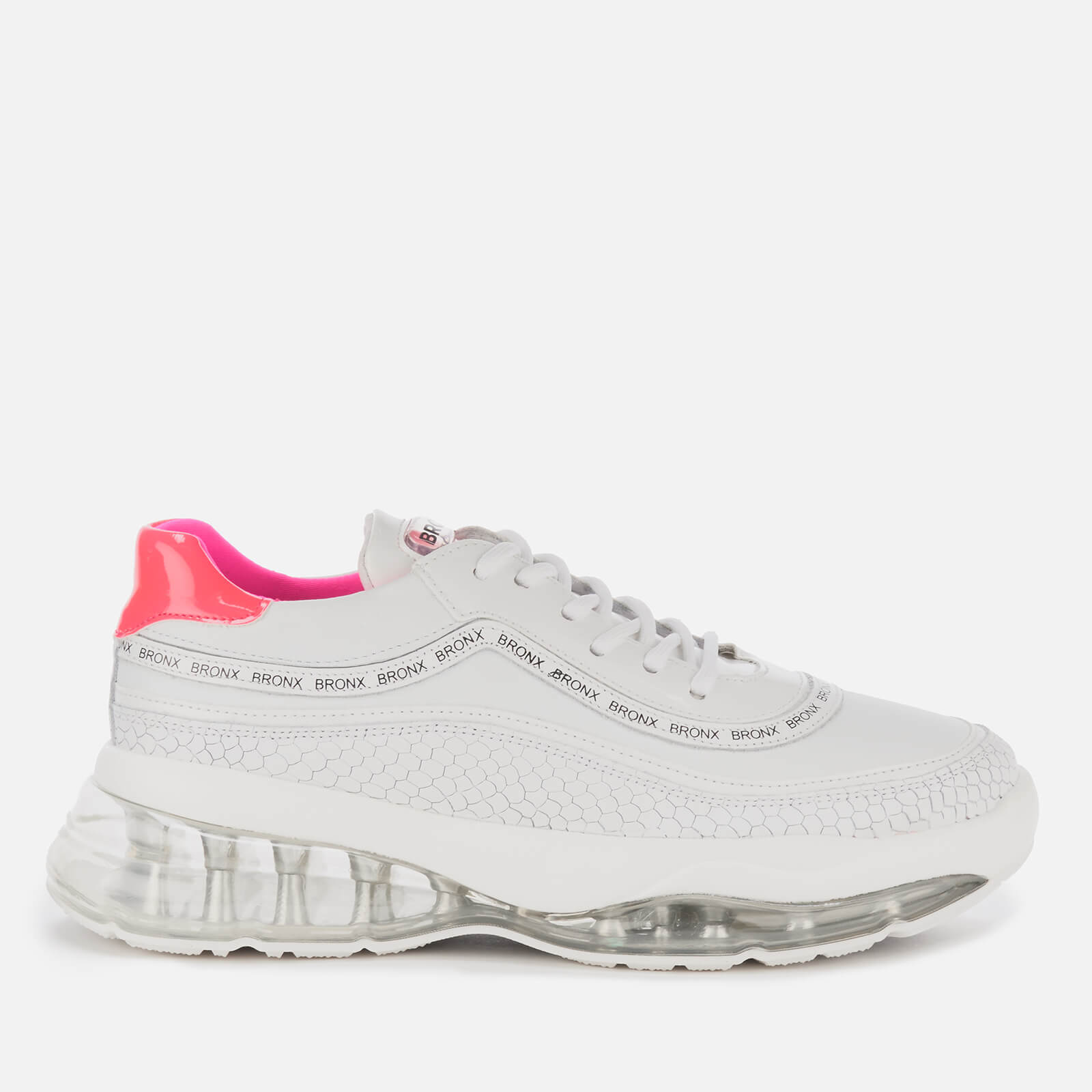 Bronx Women s Bubbly Running Style Trainers White Neon Pink UK 3 Allsole