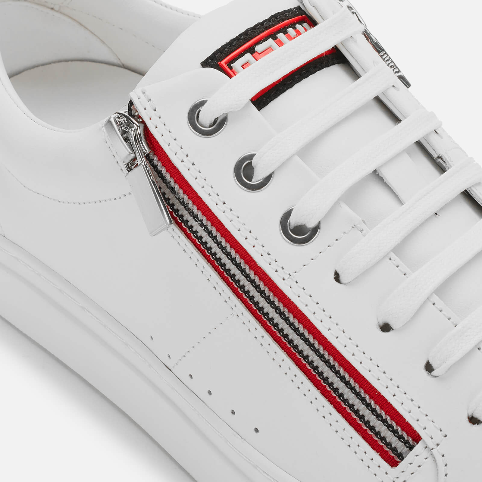 HUGO Men s Futurism Tenn Leather Low Top Trainers White UK 7 Allsole