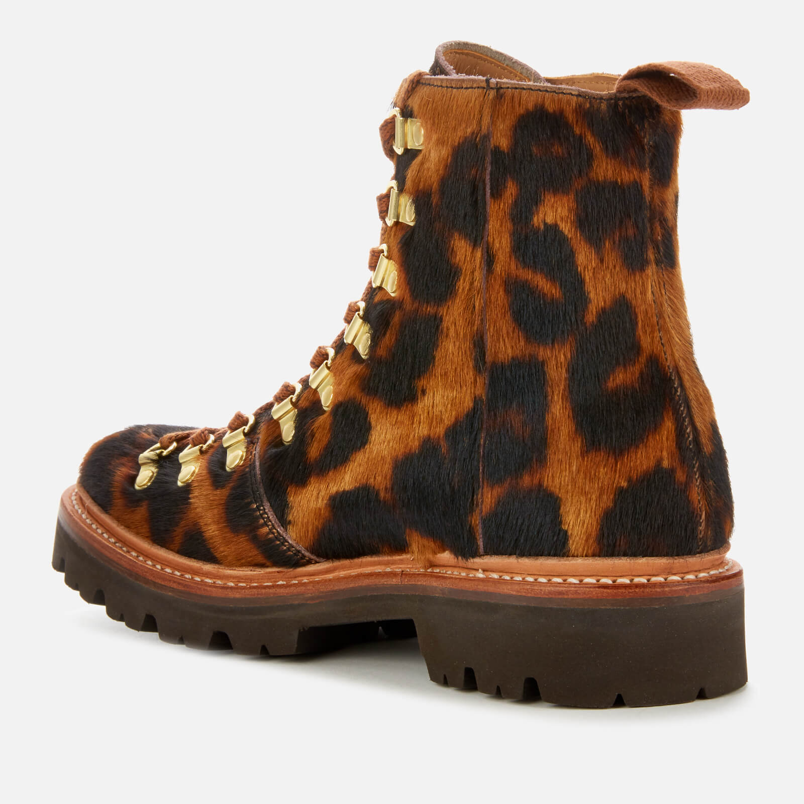 Grenson Women s Nanette Leopard Print Pony Hiking Style Boots