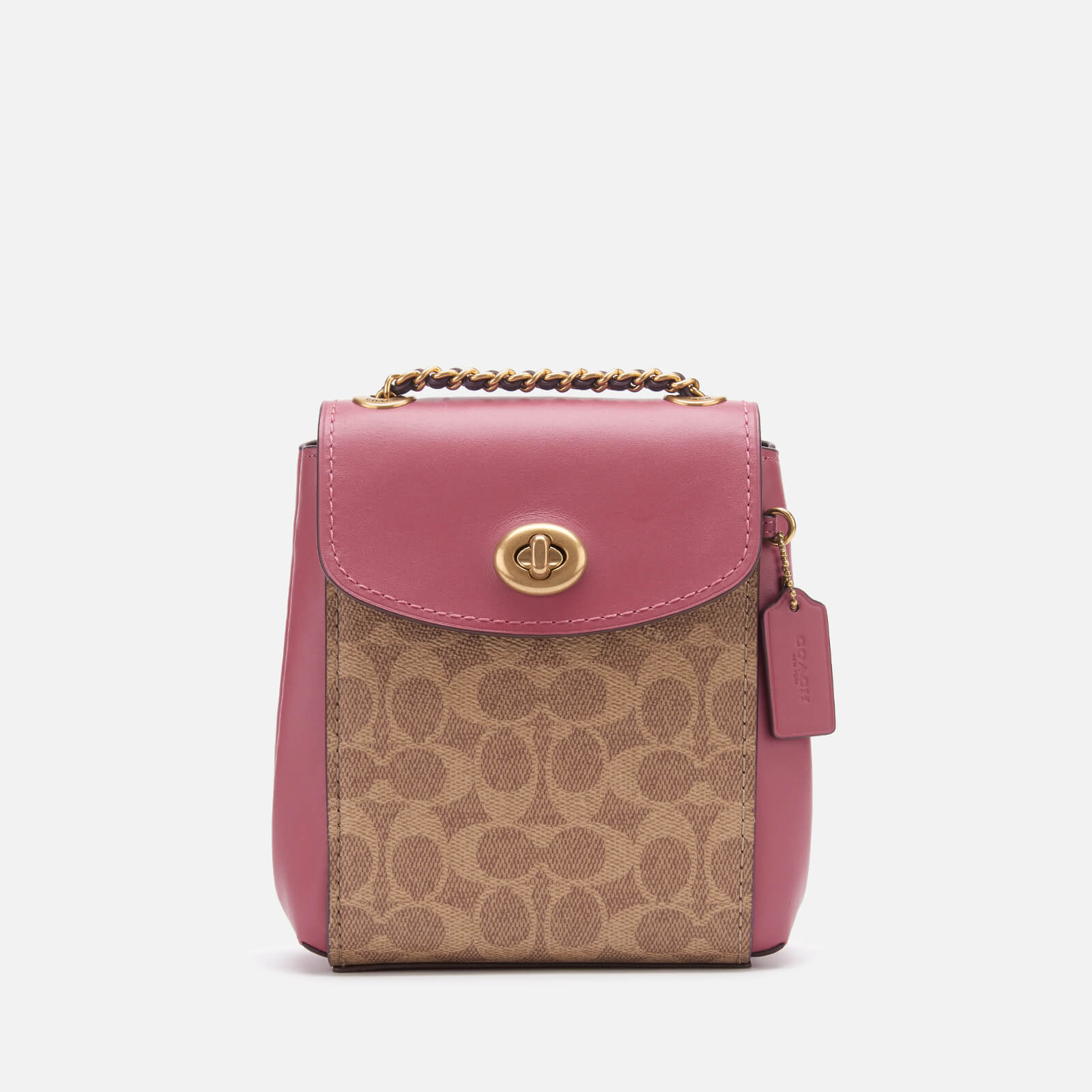 Coach Women s Coated Canvas Signature Parker Backpack 16 Tan Dusty Pink Coggles