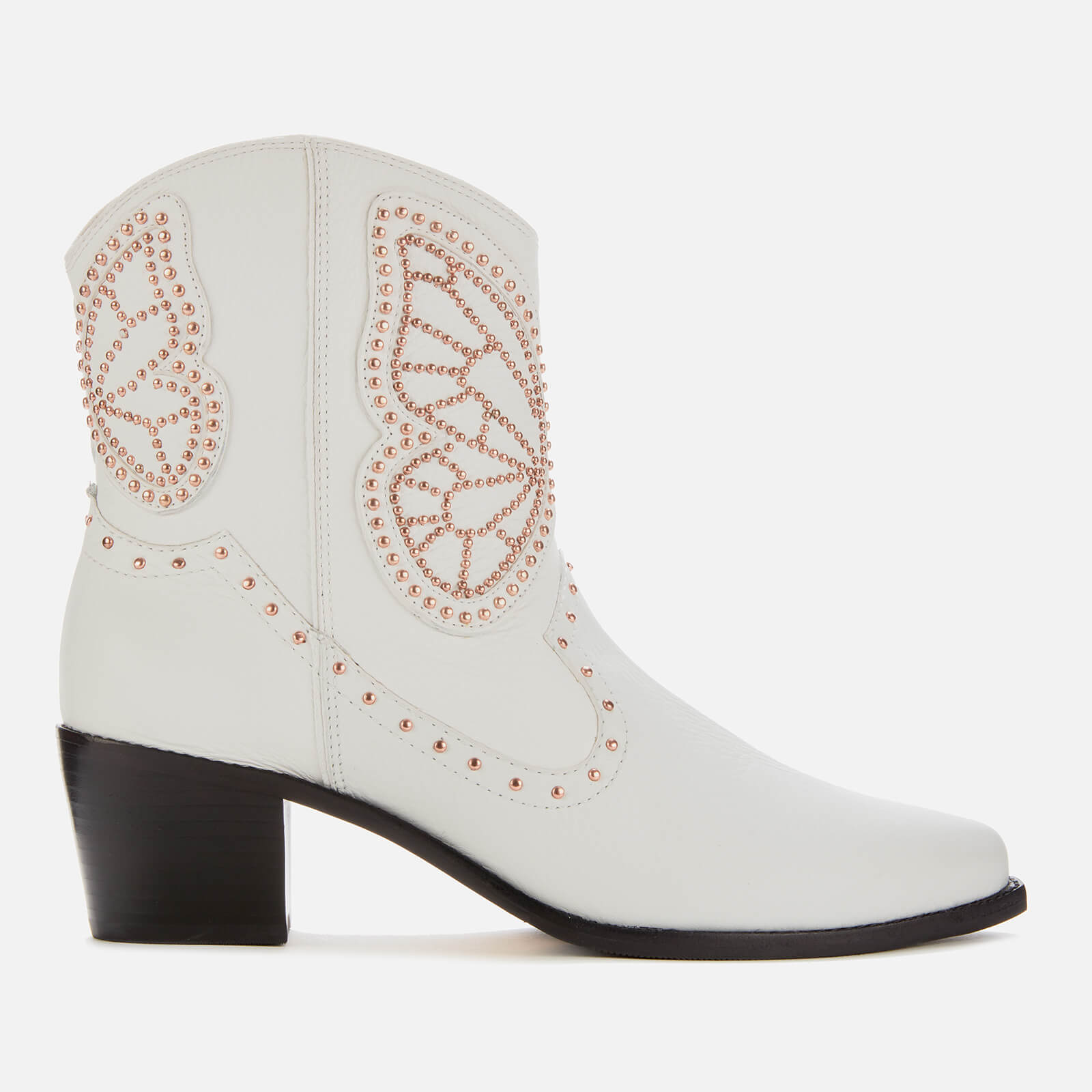 Sophia Webster Women s Shelby Cowboy Boots White Rose Gold Coggles