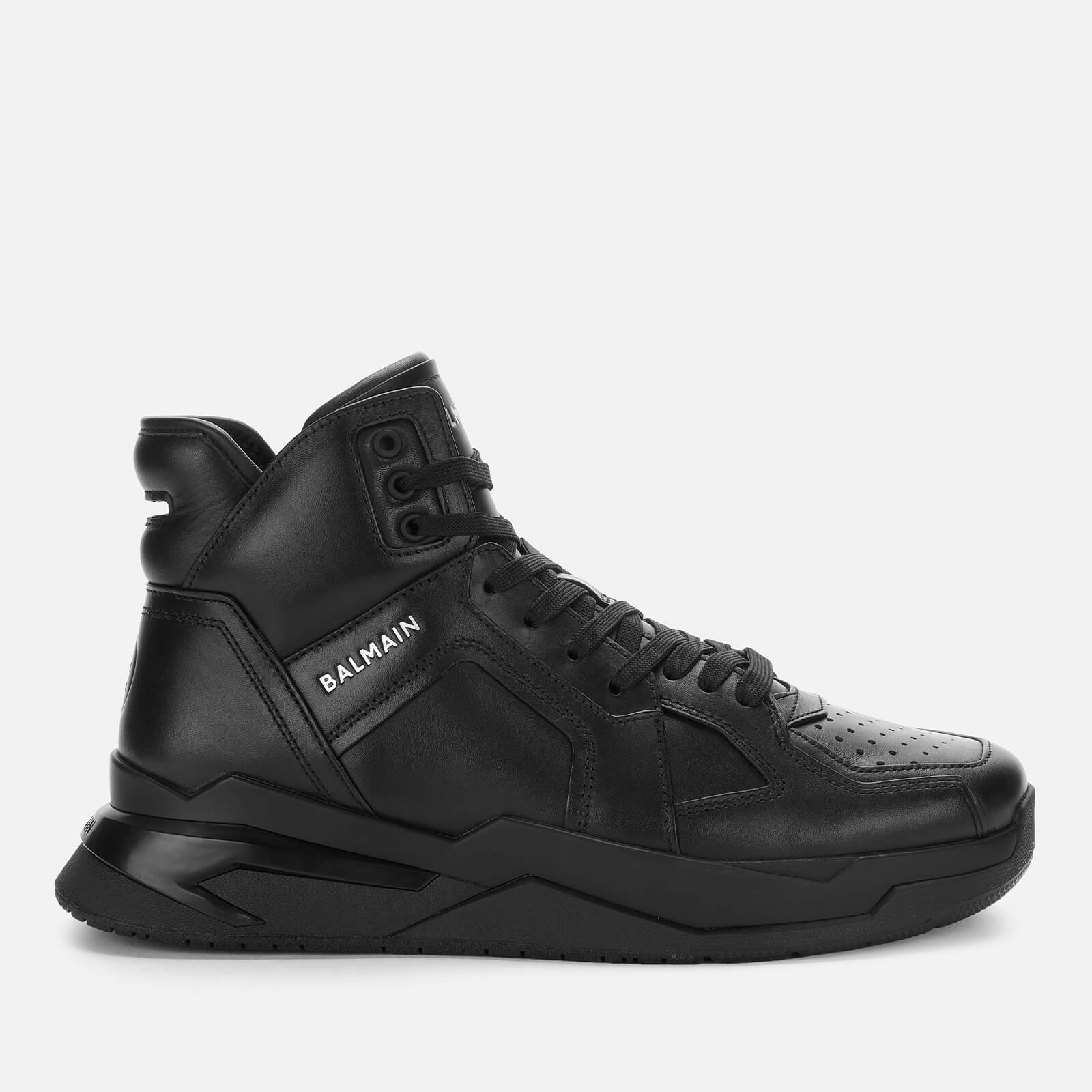 Balmain Men s B Ball Leather Hi Top Trainers Black UK 6 Coggles