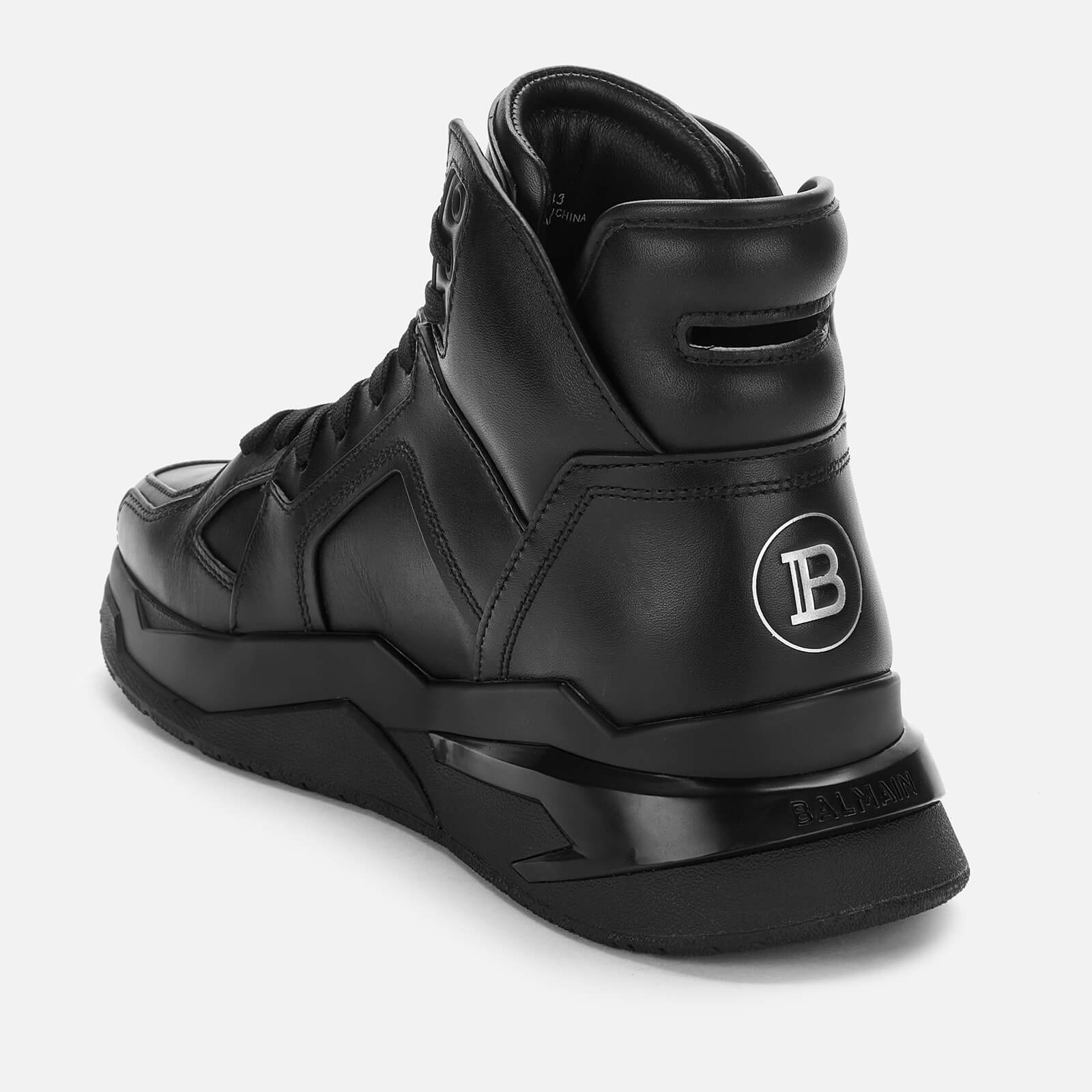 Balmain Men's B-Ball Leather Hi-Top Trainers - Black - UK 6 | Coggles