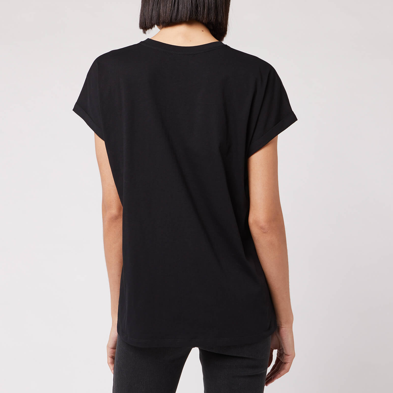 Balmain Women's Short Sleeve Glitter Logo T-Shirt - Black
