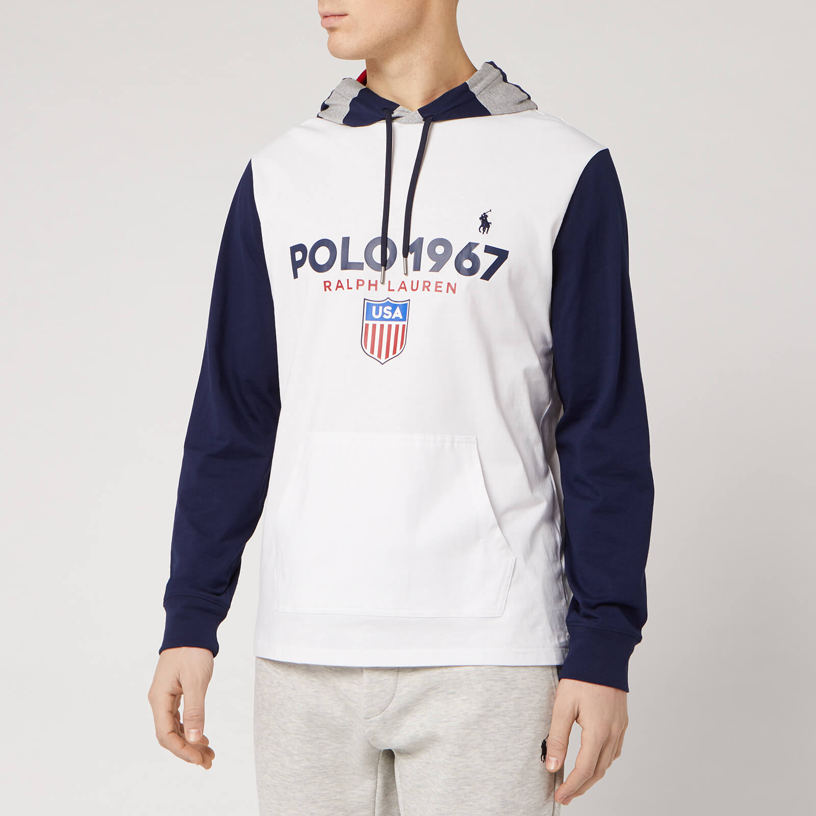 Polo Ralph Lauren Men s 1967 Logo Pop Over Hoody White Multi S Coggles