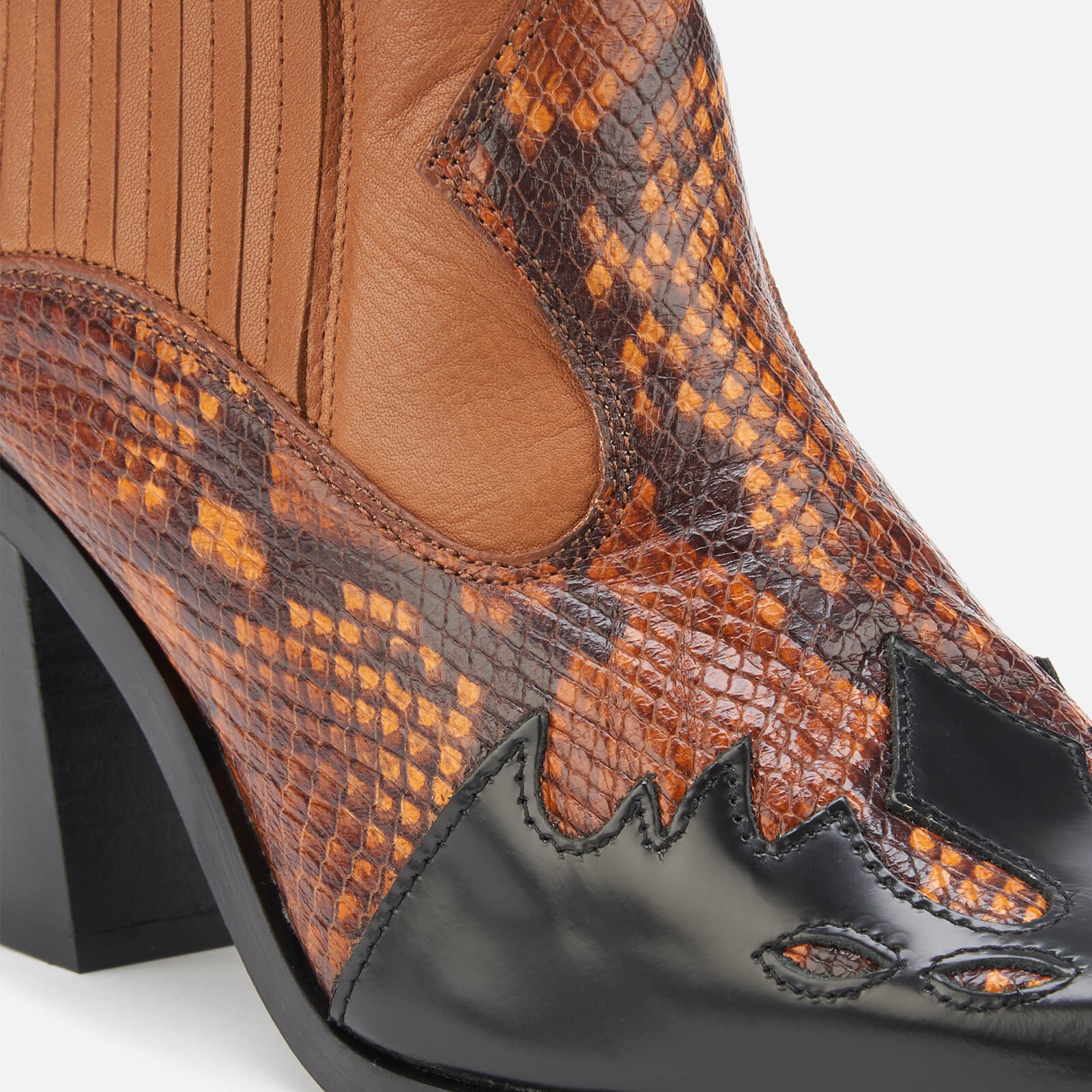Kurt Geiger London Women s Damen Leather Western Style Boots Tan Comb Allsole