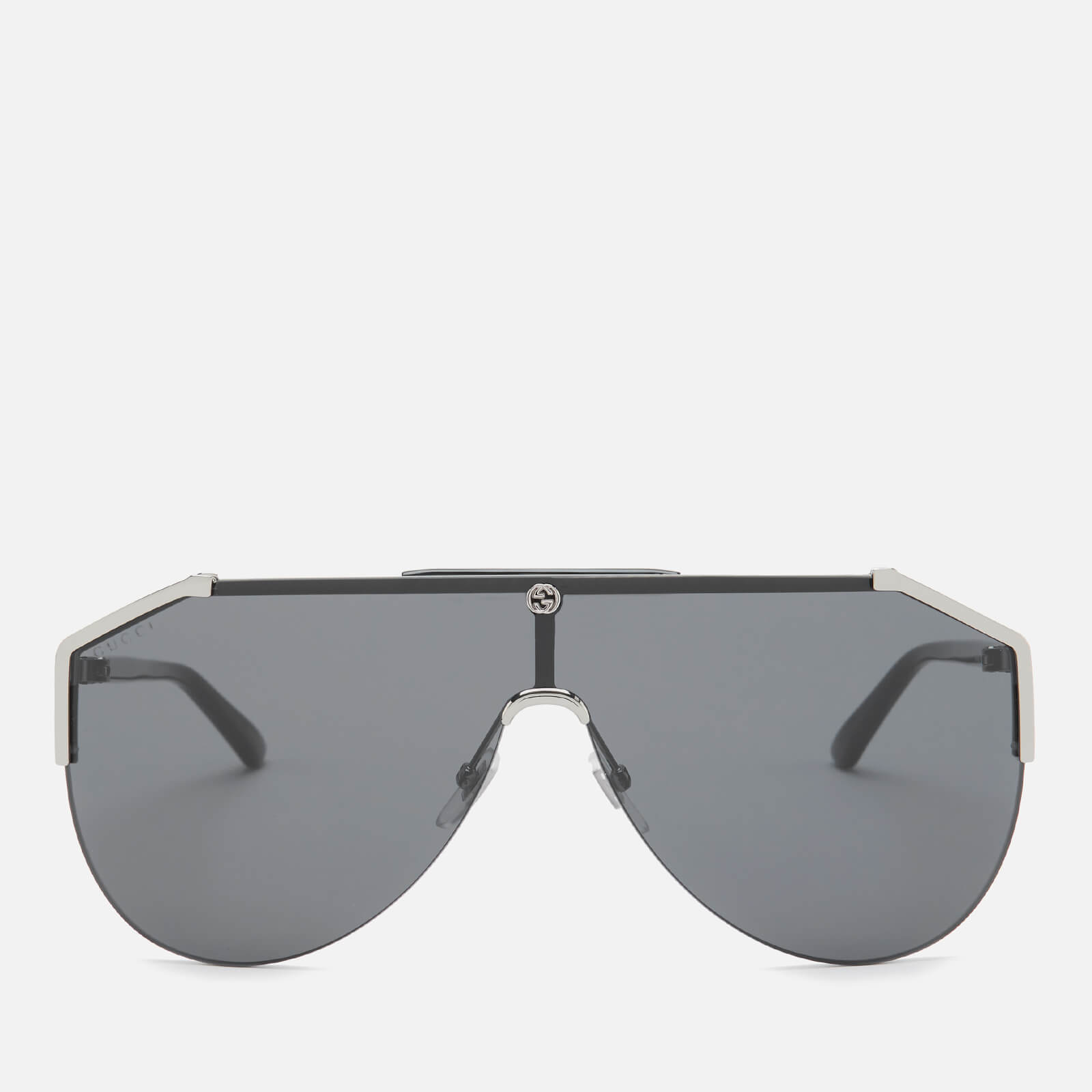 Gucci Men s Mask Sunglasses Ruthenium Black Grey Coggles