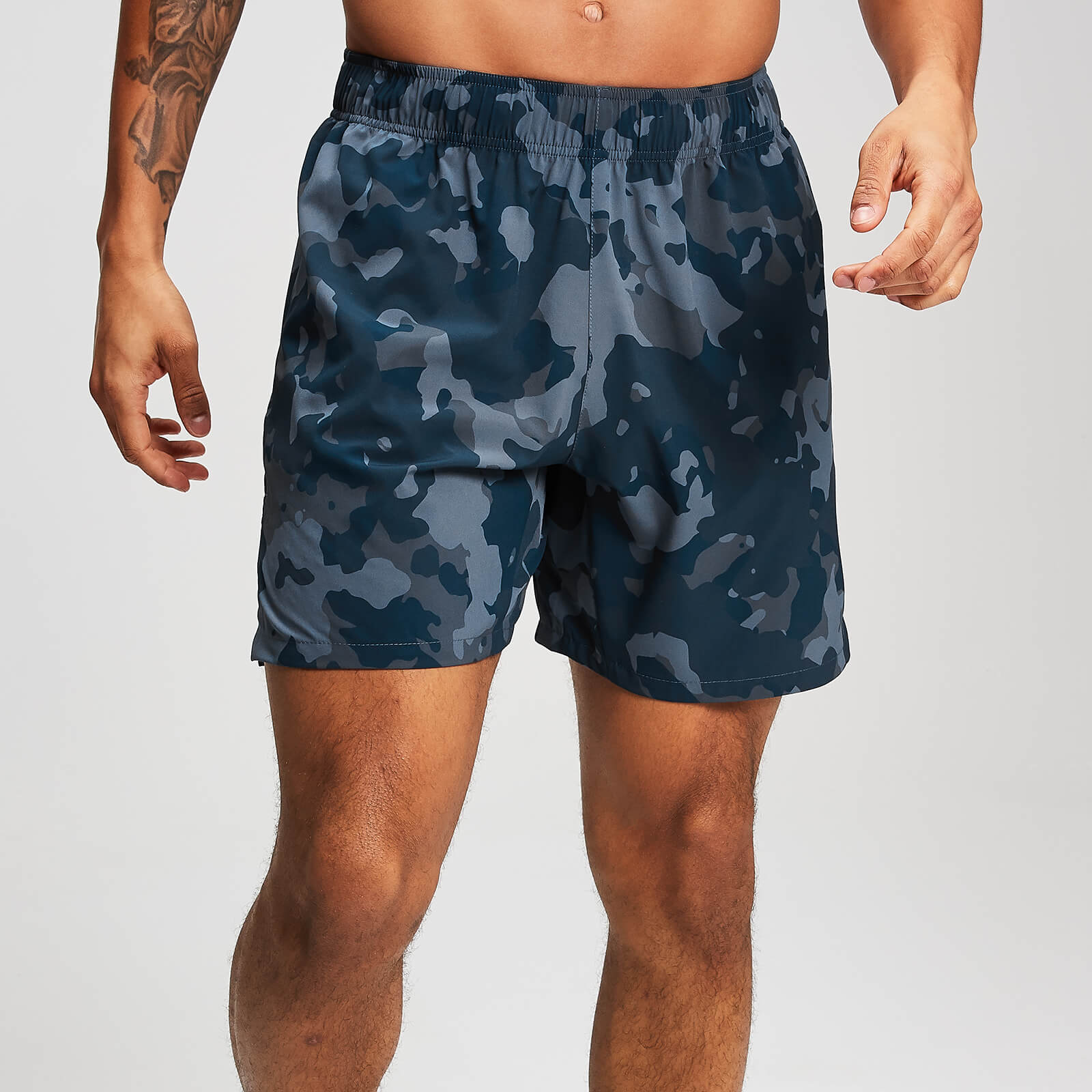 MP Men's Training Stretch Woven Shorts - Washed Blue-Camo