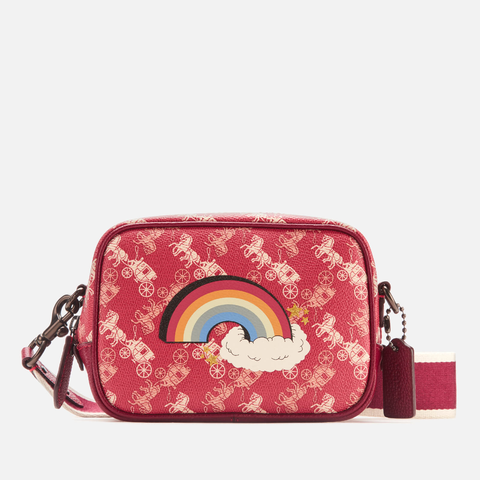 Coach 1941 Women s Coated Canvas Rainbow Print Small Camera Bag Red Coggles