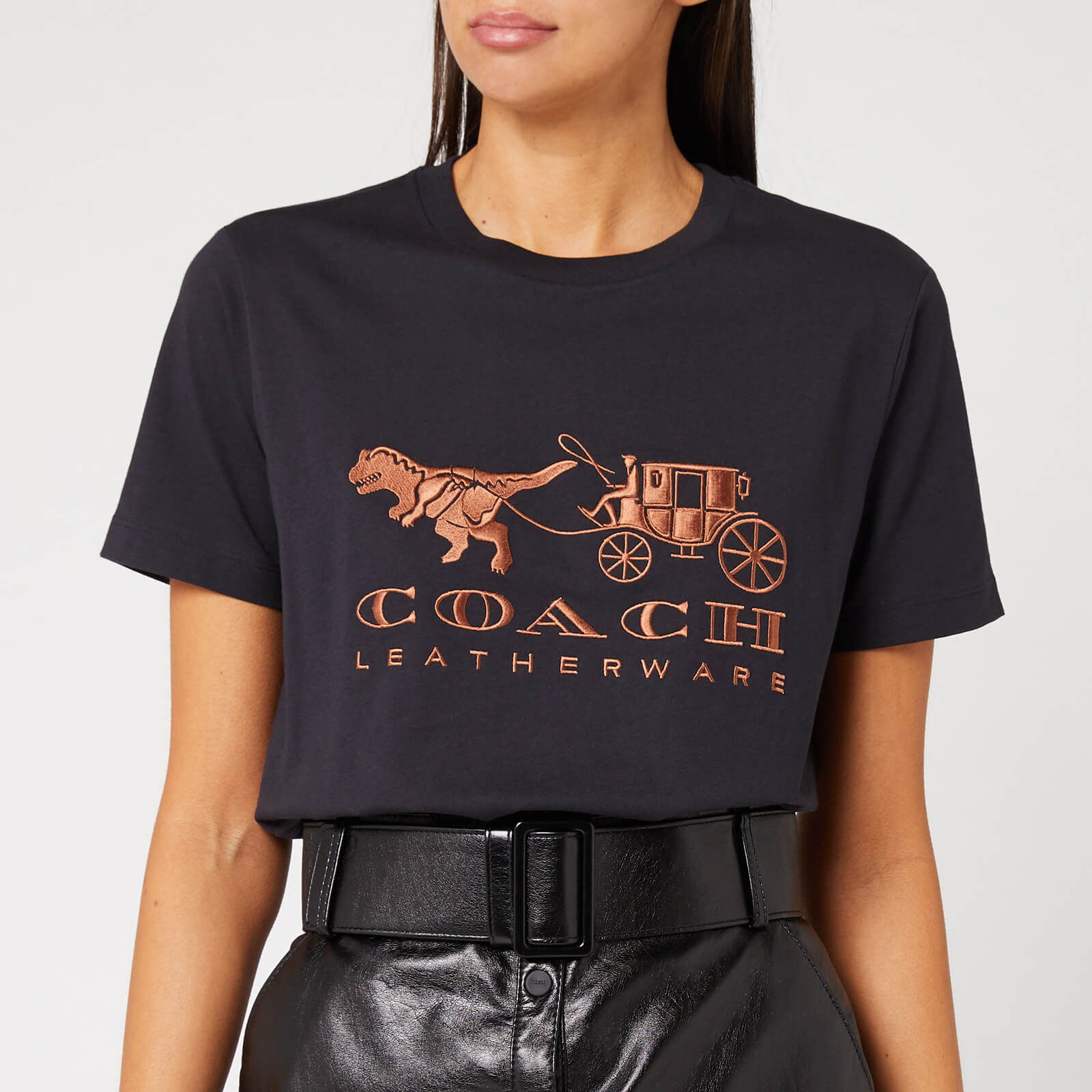 【人気急上昇】 Coach 1941 XS - Black - T-Shirt Carriage and Rexy Women's トップス