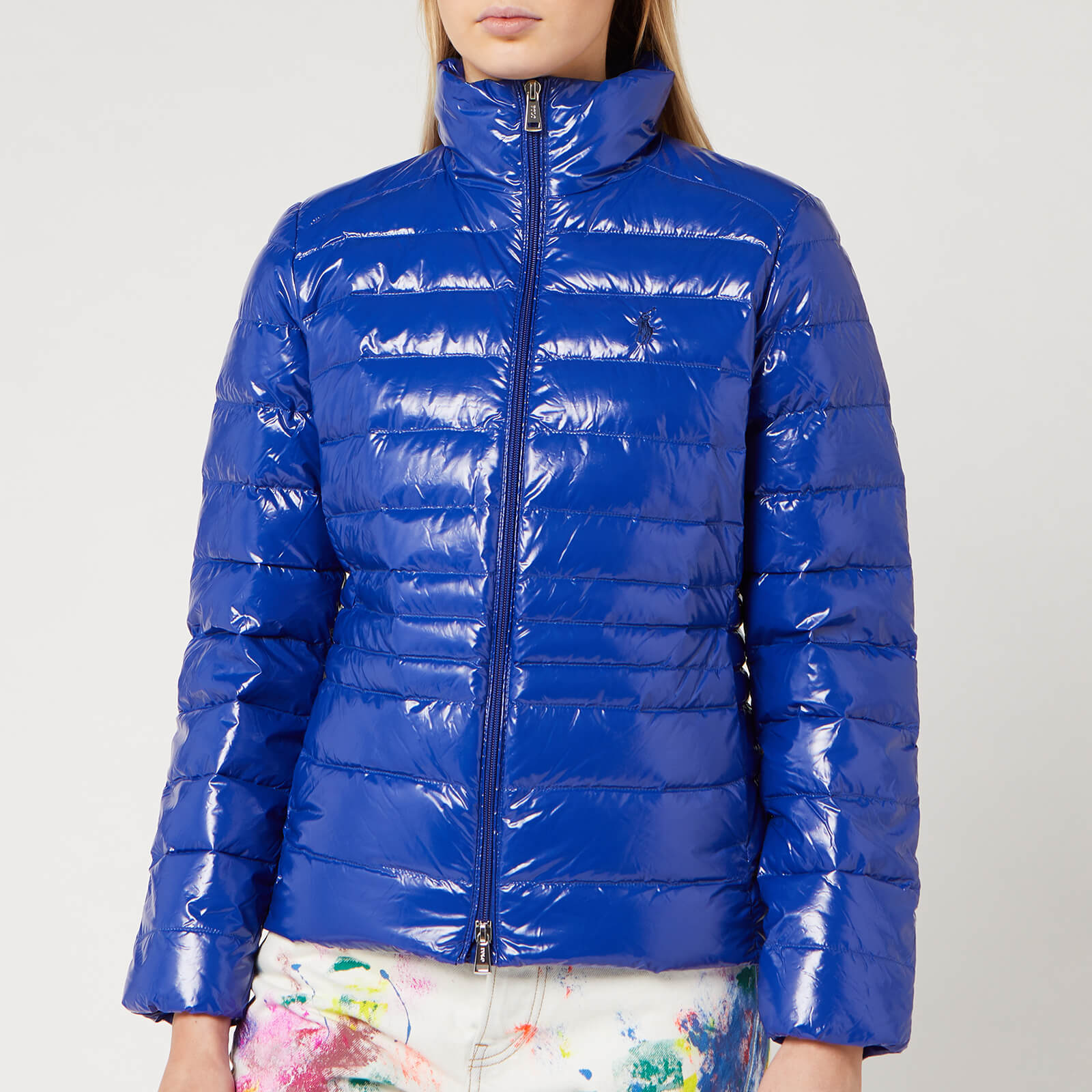 Polo Ralph Lauren Women s Glossy Down Jacket Active Royal Coggles