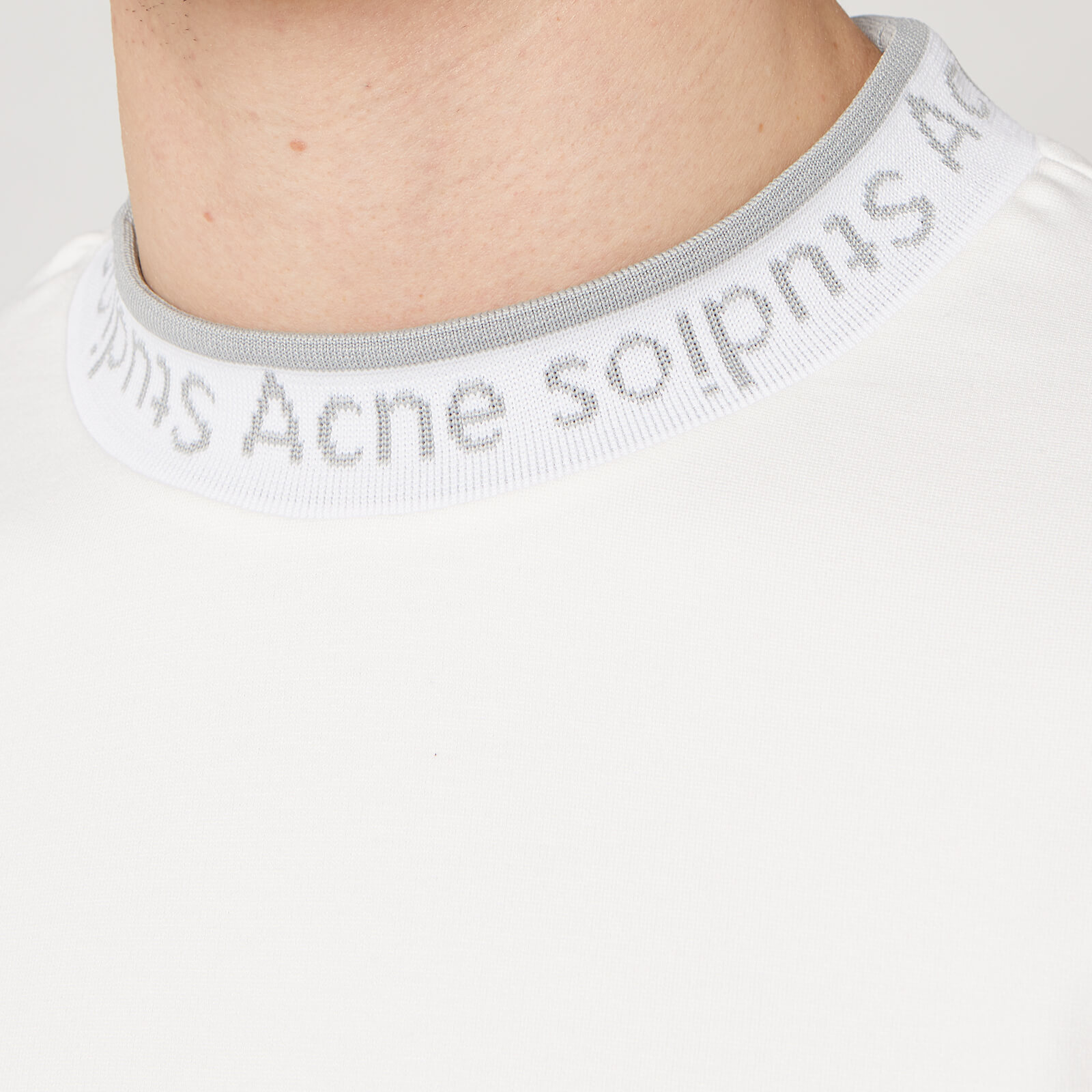 Acne Studios Men's Logo Neck T-Shirt - Optic White - S | Coggles