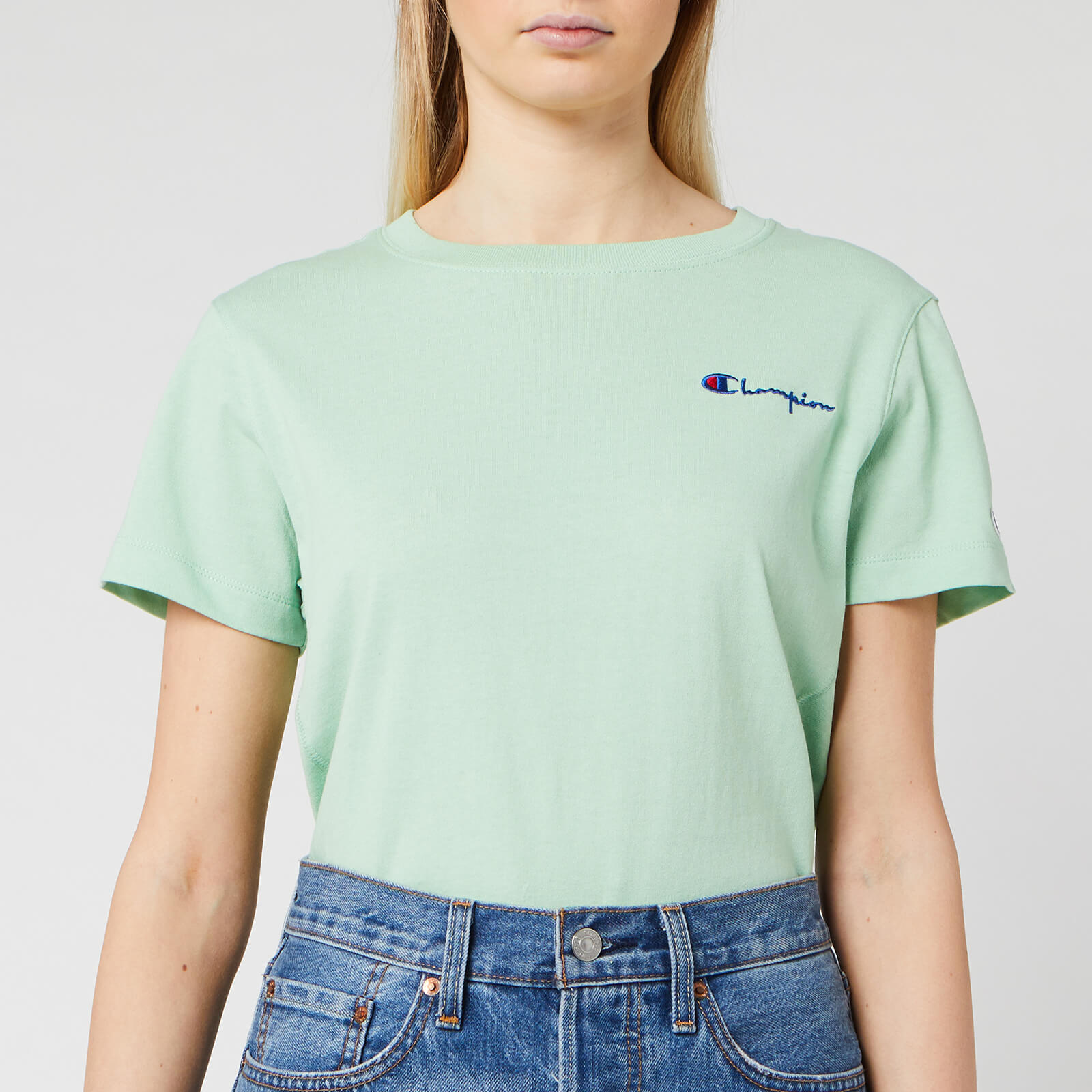 Mint green champion crewneck clearance